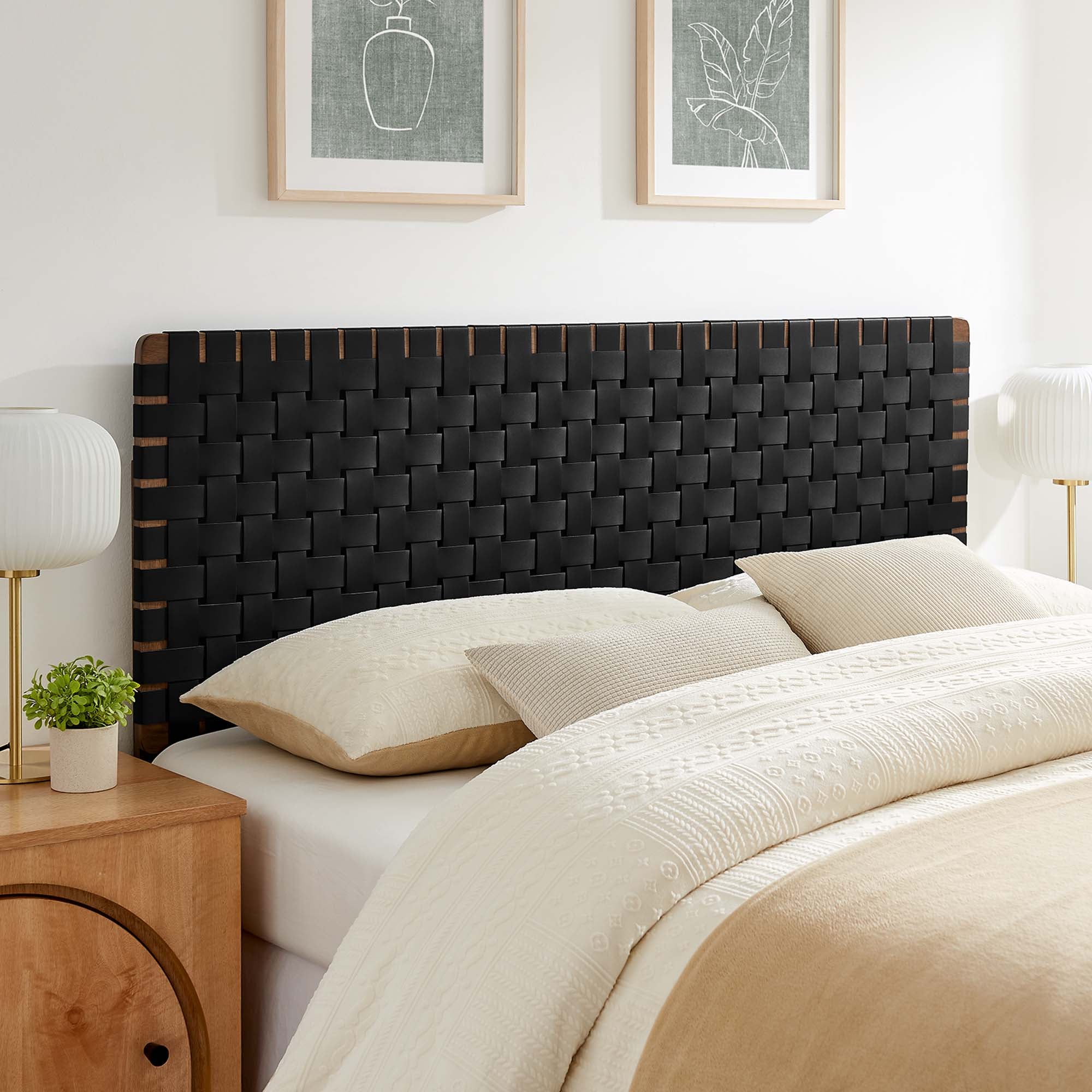 Sparta Weave Vegan Leather Queen Headboard by Modway - Best Buy Furniture