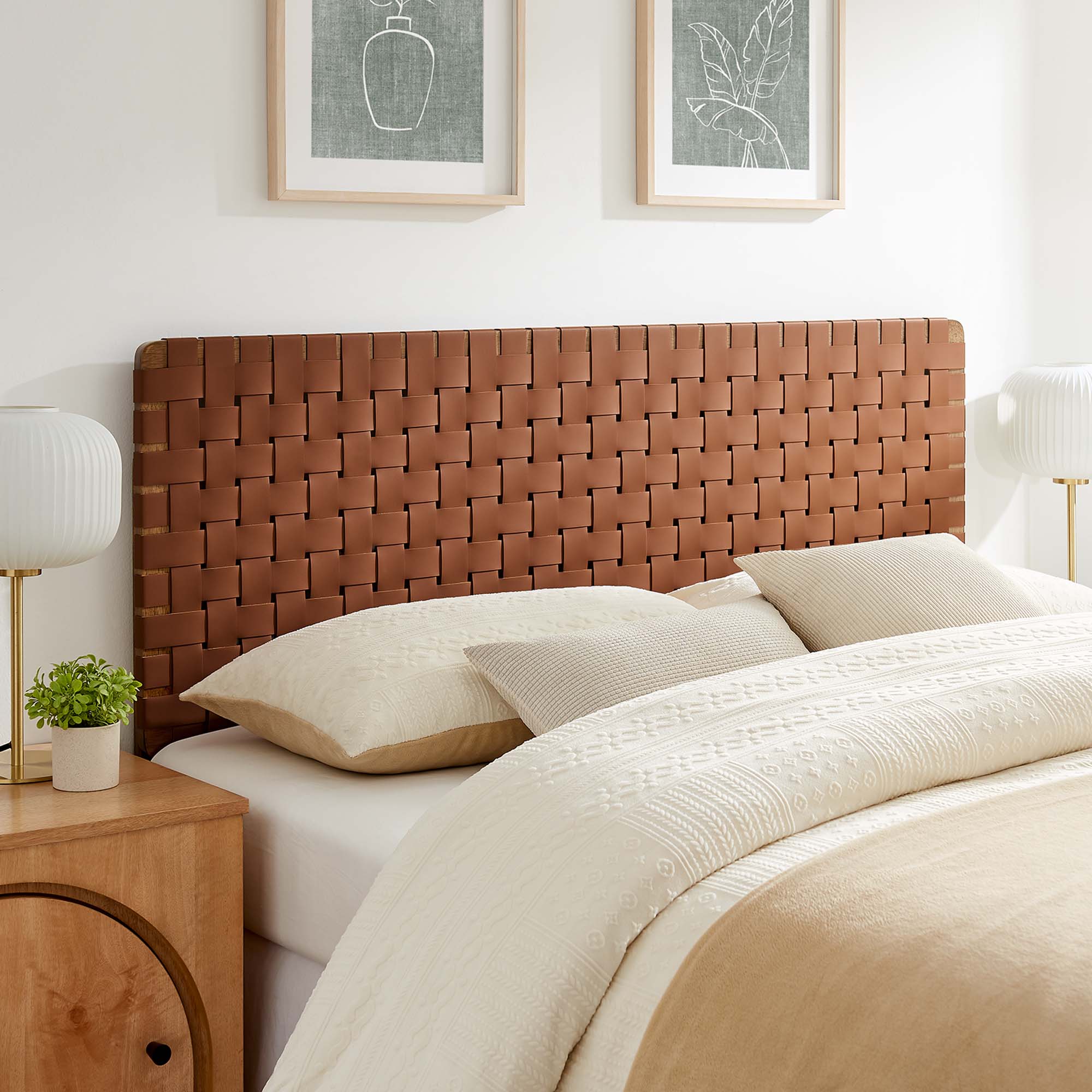 Sparta Weave Vegan Leather Queen Headboard by Modway - Best Buy Furniture