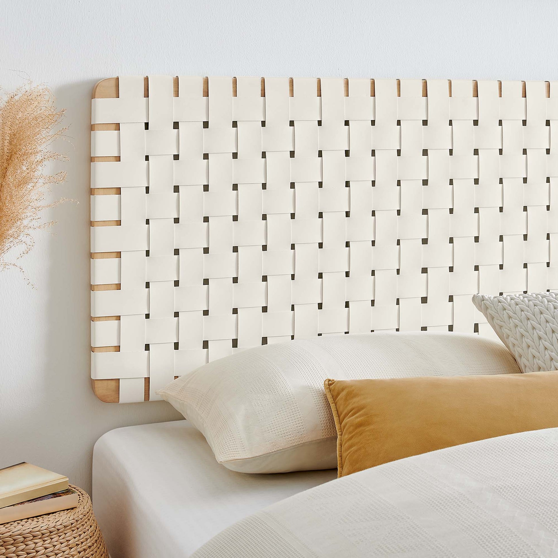 Sparta Weave Wall-Mount Vegan Leather King Headboard by Modway - Best Buy Furniture