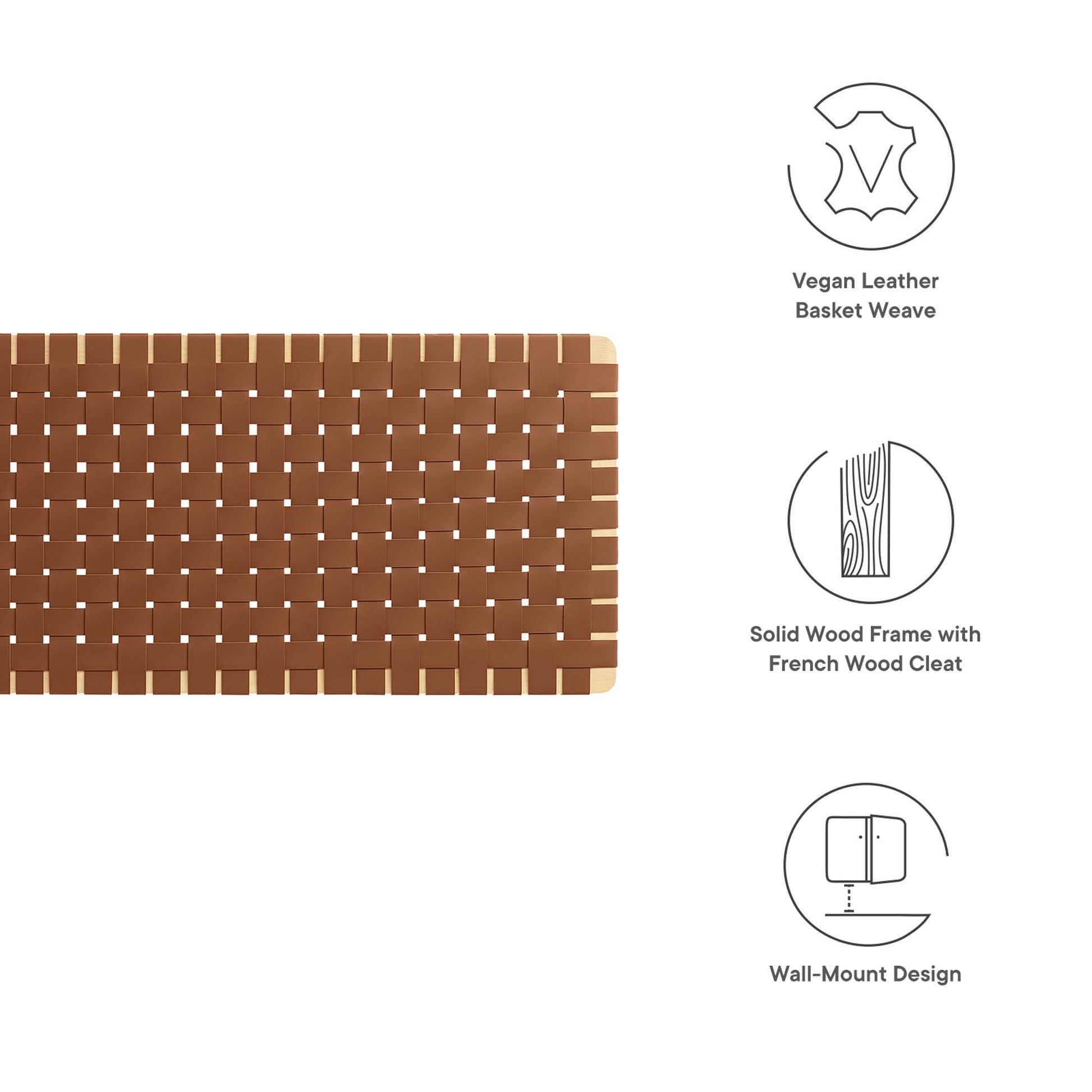 Sparta Weave Wall-Mount Vegan Leather King Headboard by Modway - Best Buy Furniture