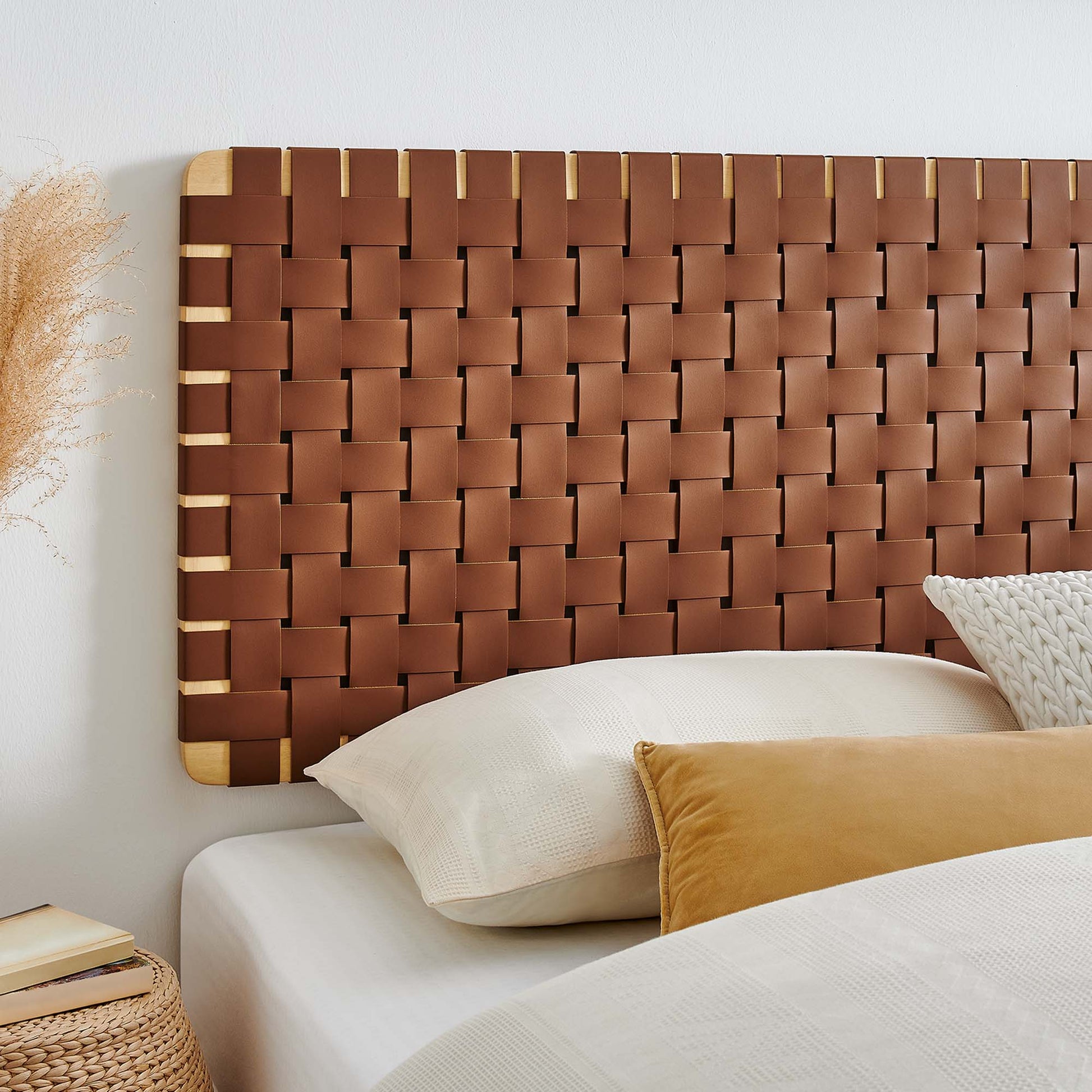 Sparta Weave Wall-Mount Vegan Leather King Headboard by Modway - Best Buy Furniture