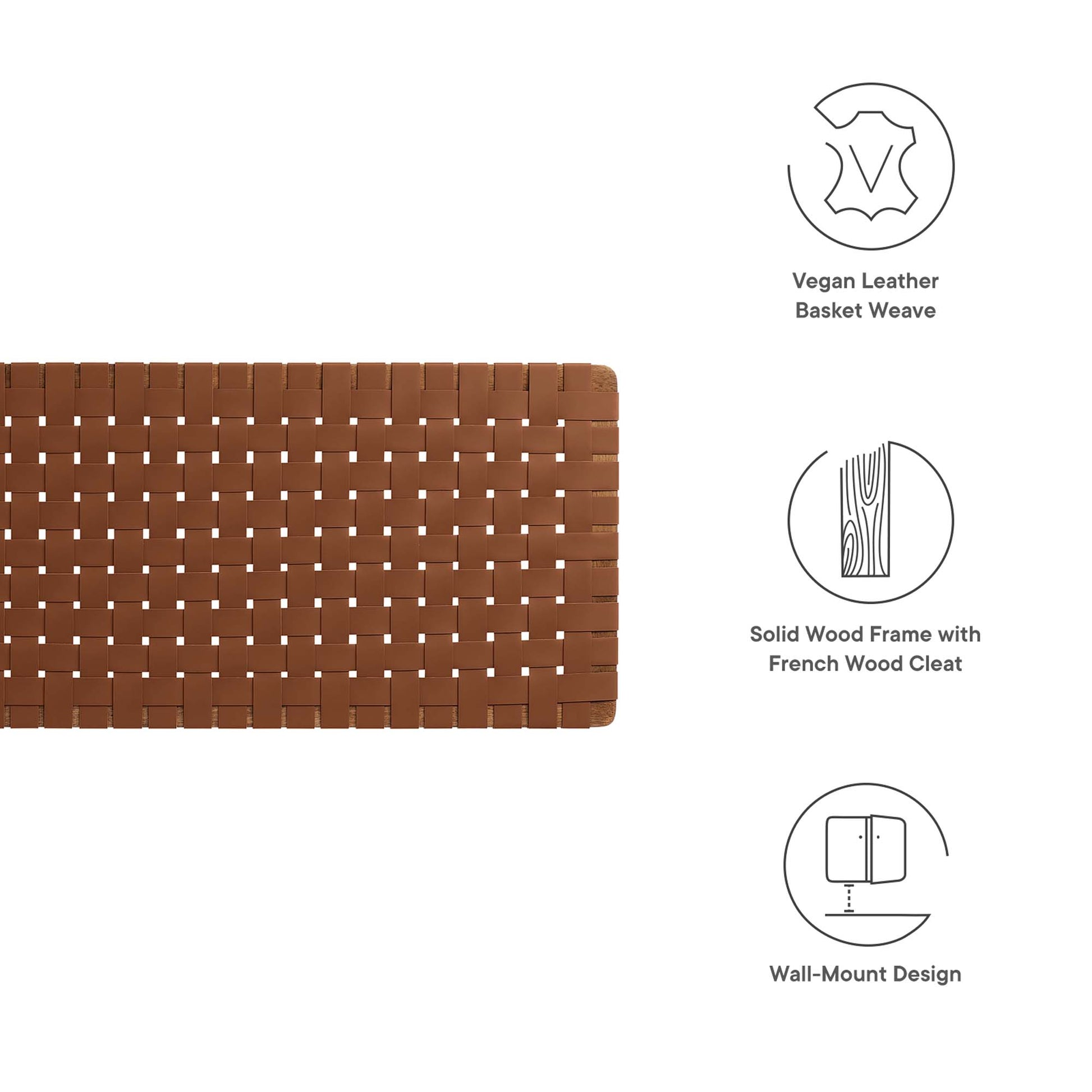 Sparta Weave Wall-Mount Vegan Leather King Headboard by Modway - Best Buy Furniture