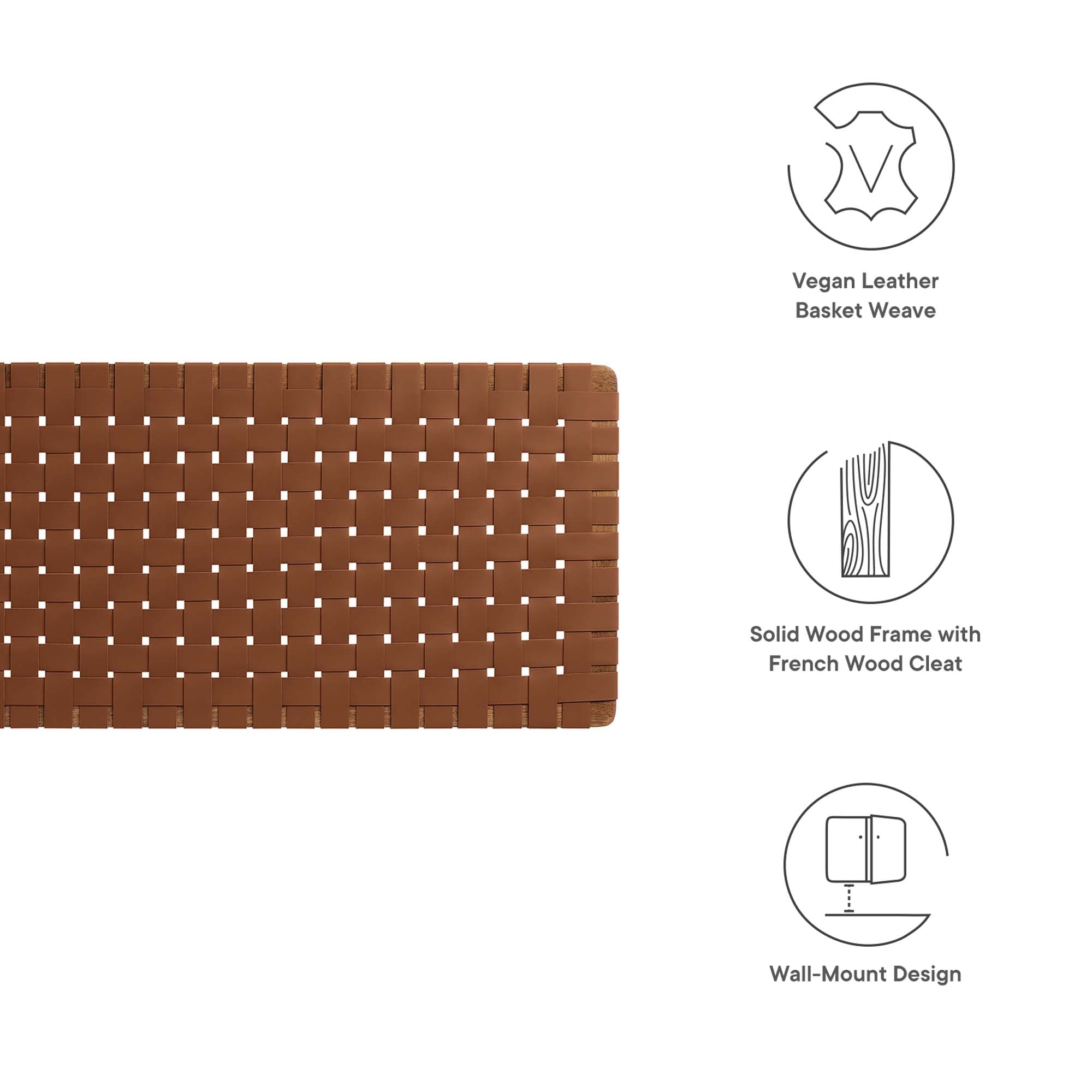 Sparta Weave Wall-Mount Vegan Leather King Headboard by Modway - Best Buy Furniture