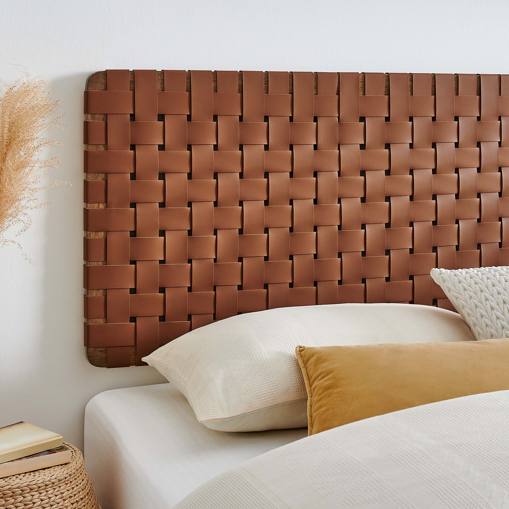 Sparta Weave Wall-Mount Vegan Leather King Headboard by Modway - Best Buy Furniture