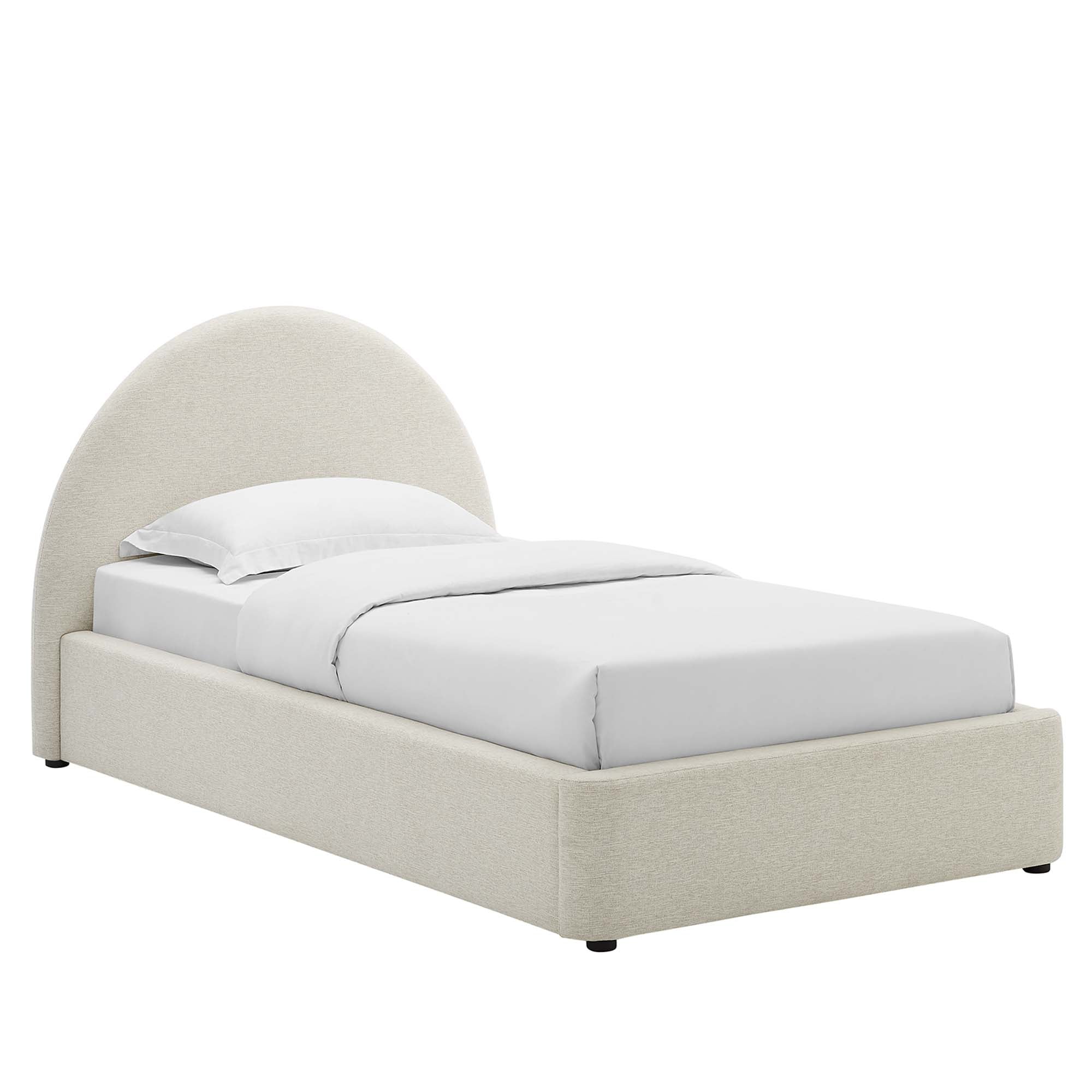 Resort Upholstered Fabric Arched Round Twin Platform Bed by Modway - Best Buy Furniture