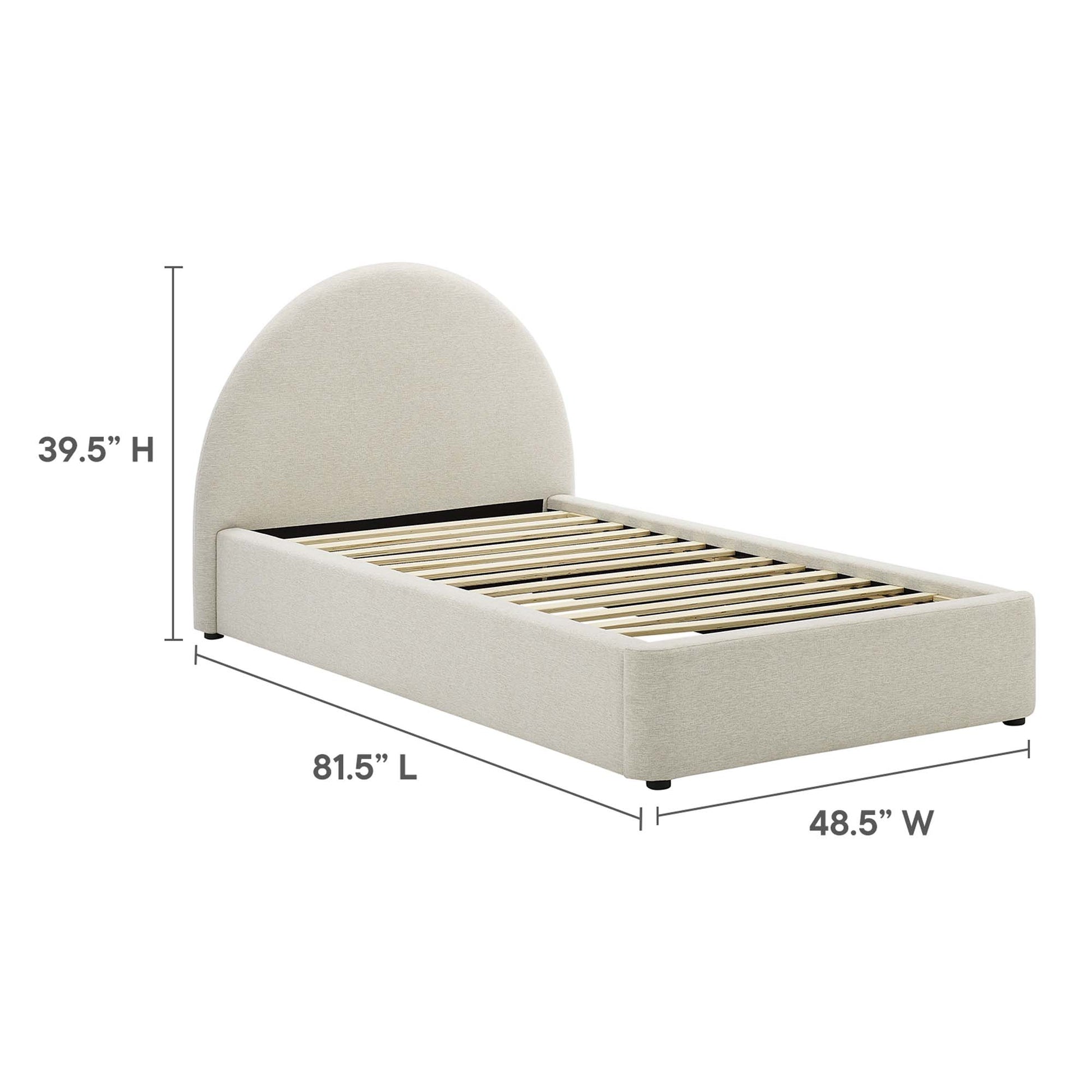 Resort Upholstered Fabric Arched Round Twin Platform Bed by Modway - Best Buy Furniture