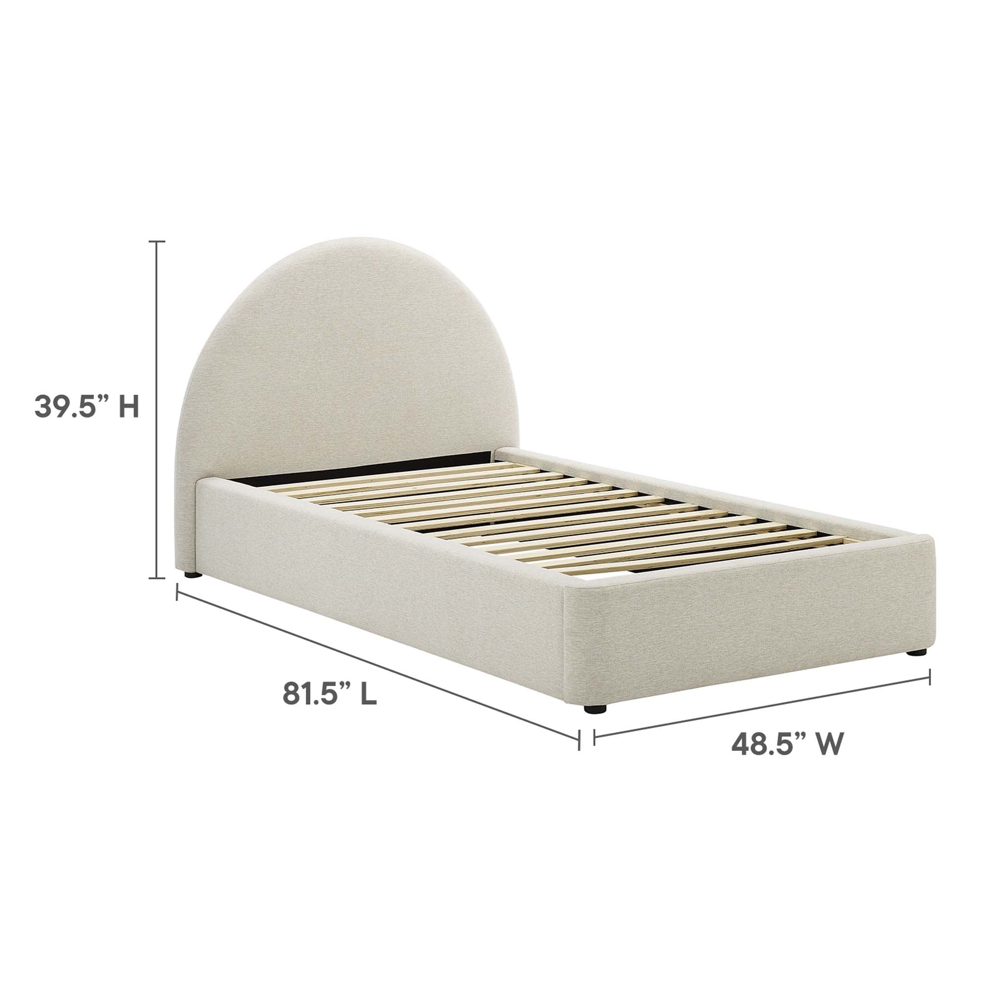 Resort Upholstered Fabric Arched Round Twin Platform Bed by Modway - Best Buy Furniture