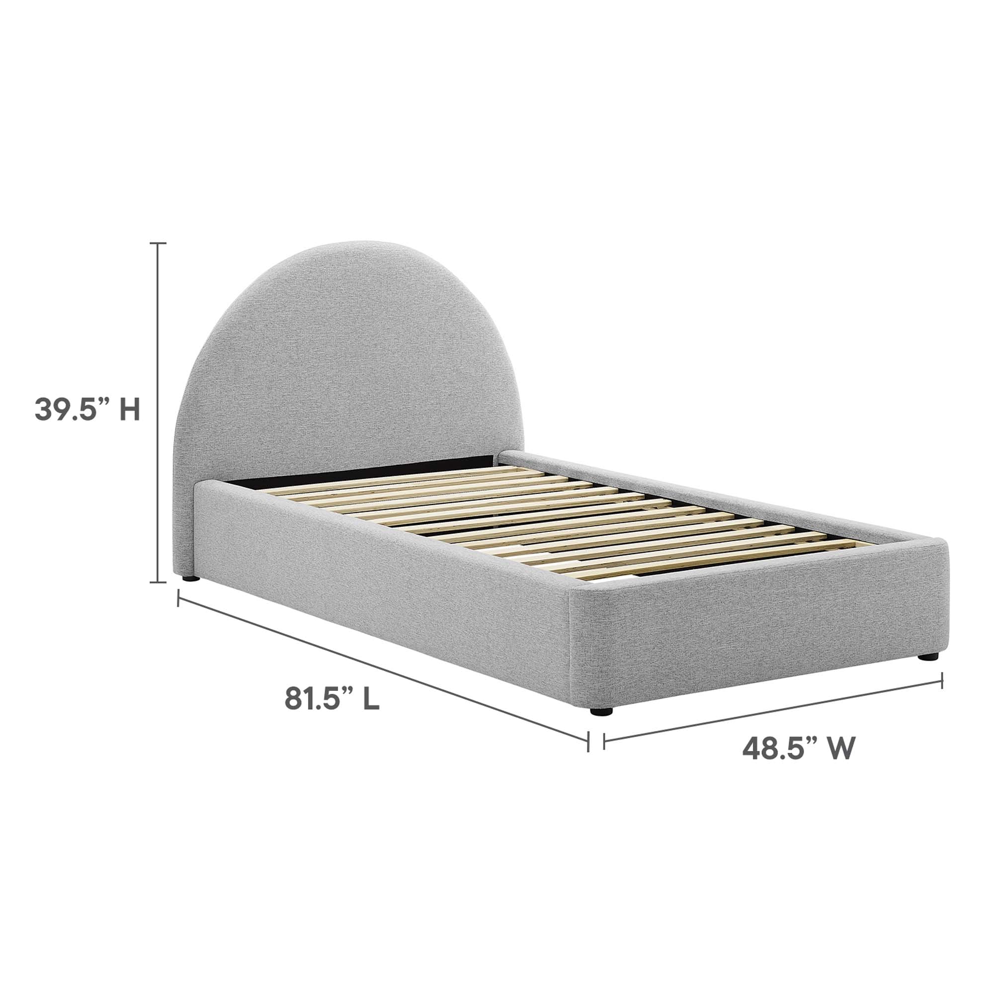 Resort Upholstered Fabric Arched Round Twin Platform Bed by Modway - Best Buy Furniture