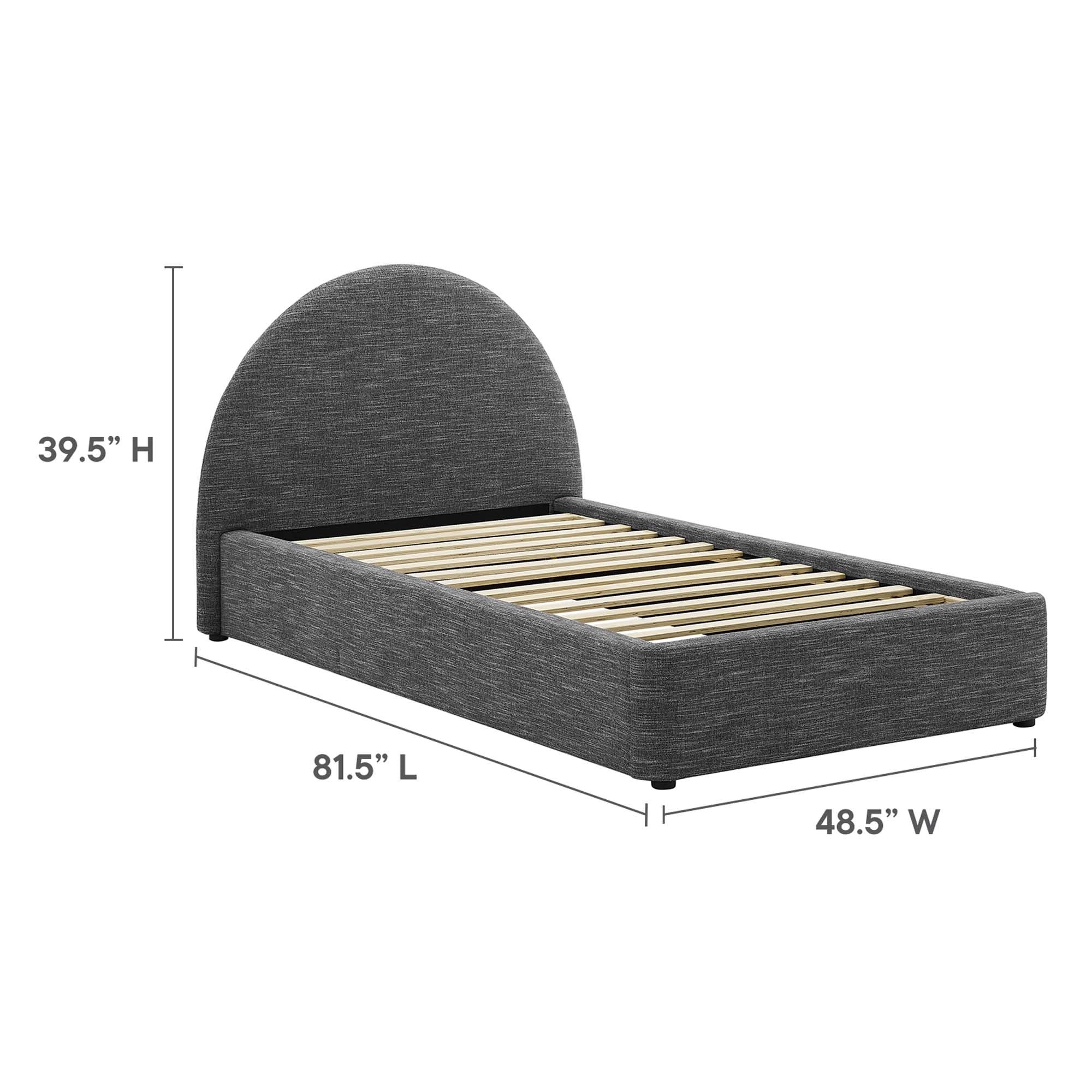 Resort Upholstered Fabric Arched Round Twin Platform Bed by Modway - Best Buy Furniture