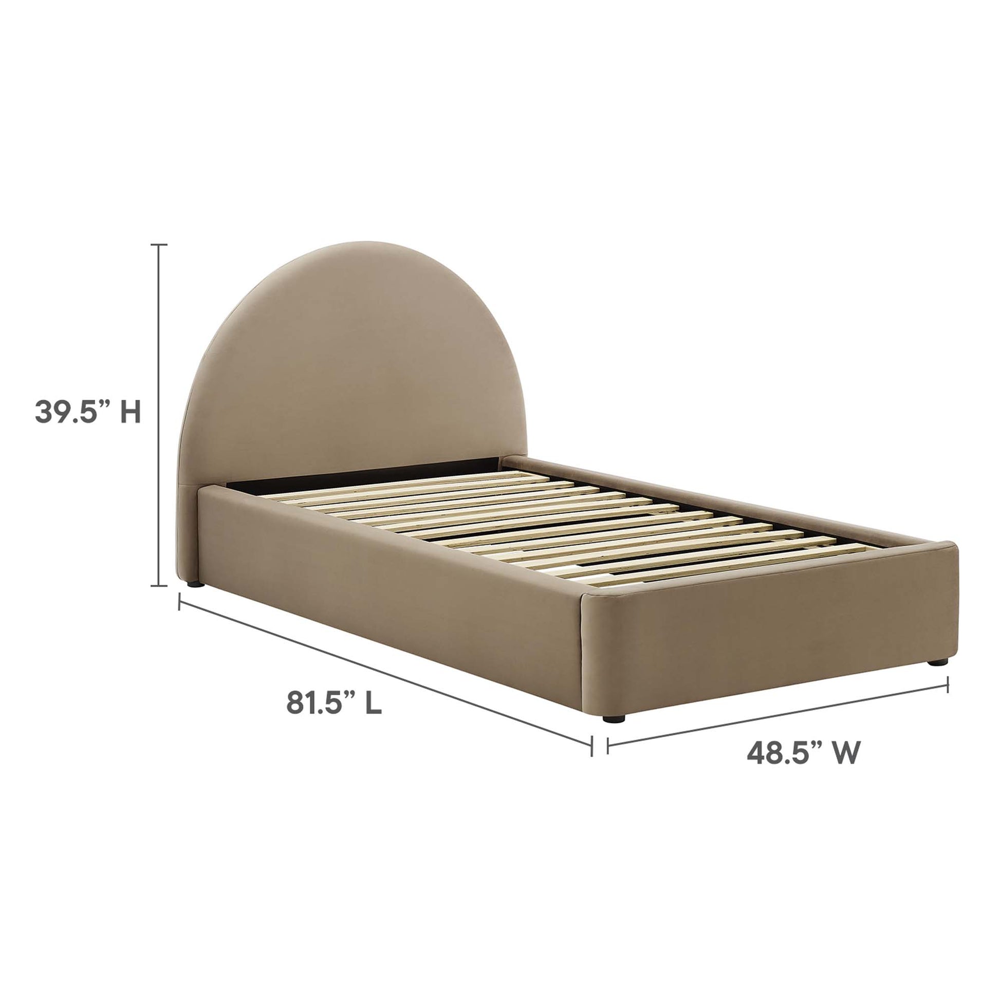 Resort Performance Velvet Arched Round Twin Platform Bed by Modway - Best Buy Furniture