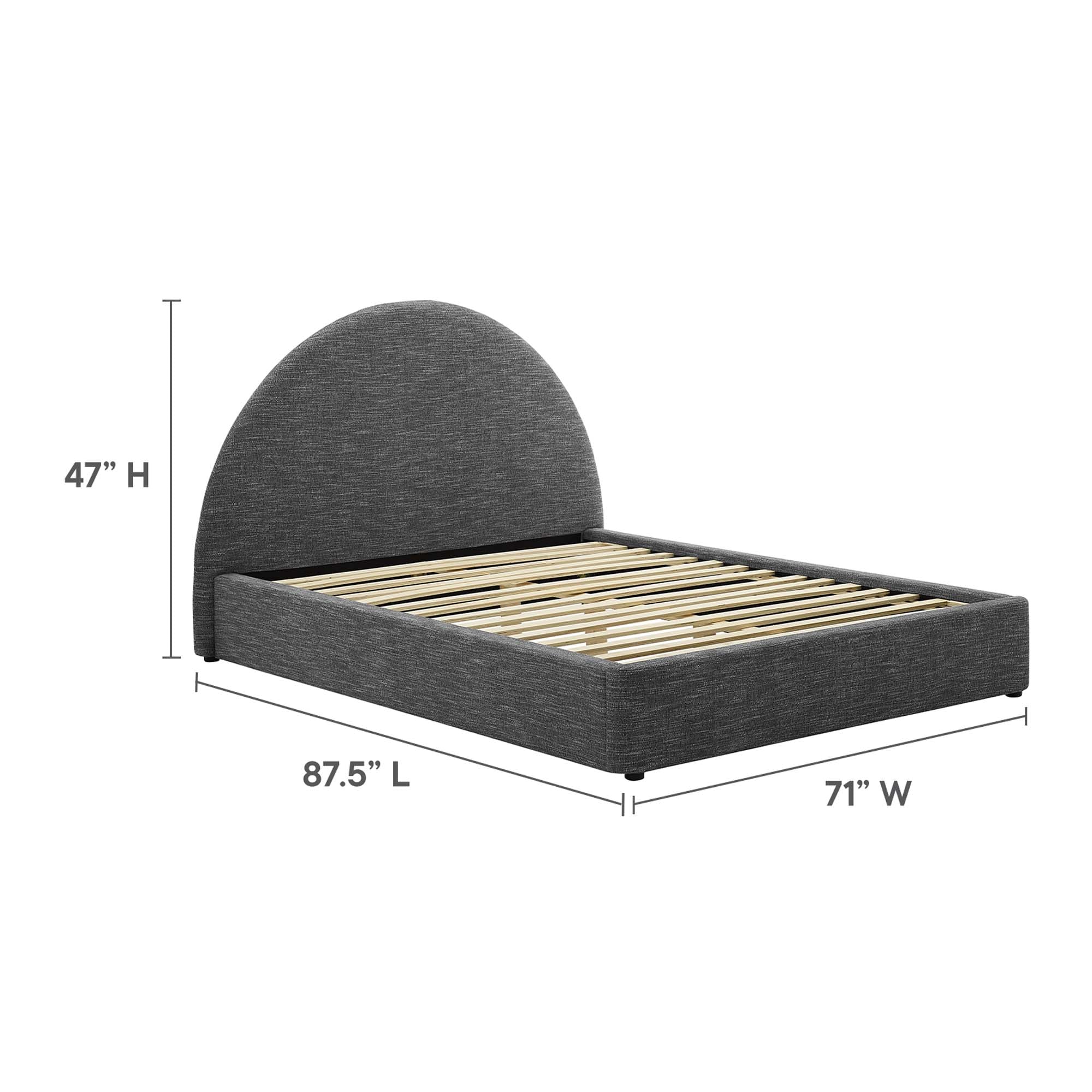Resort Upholstered Fabric Arched Round Queen Platform Bed by Modway - Best Buy Furniture