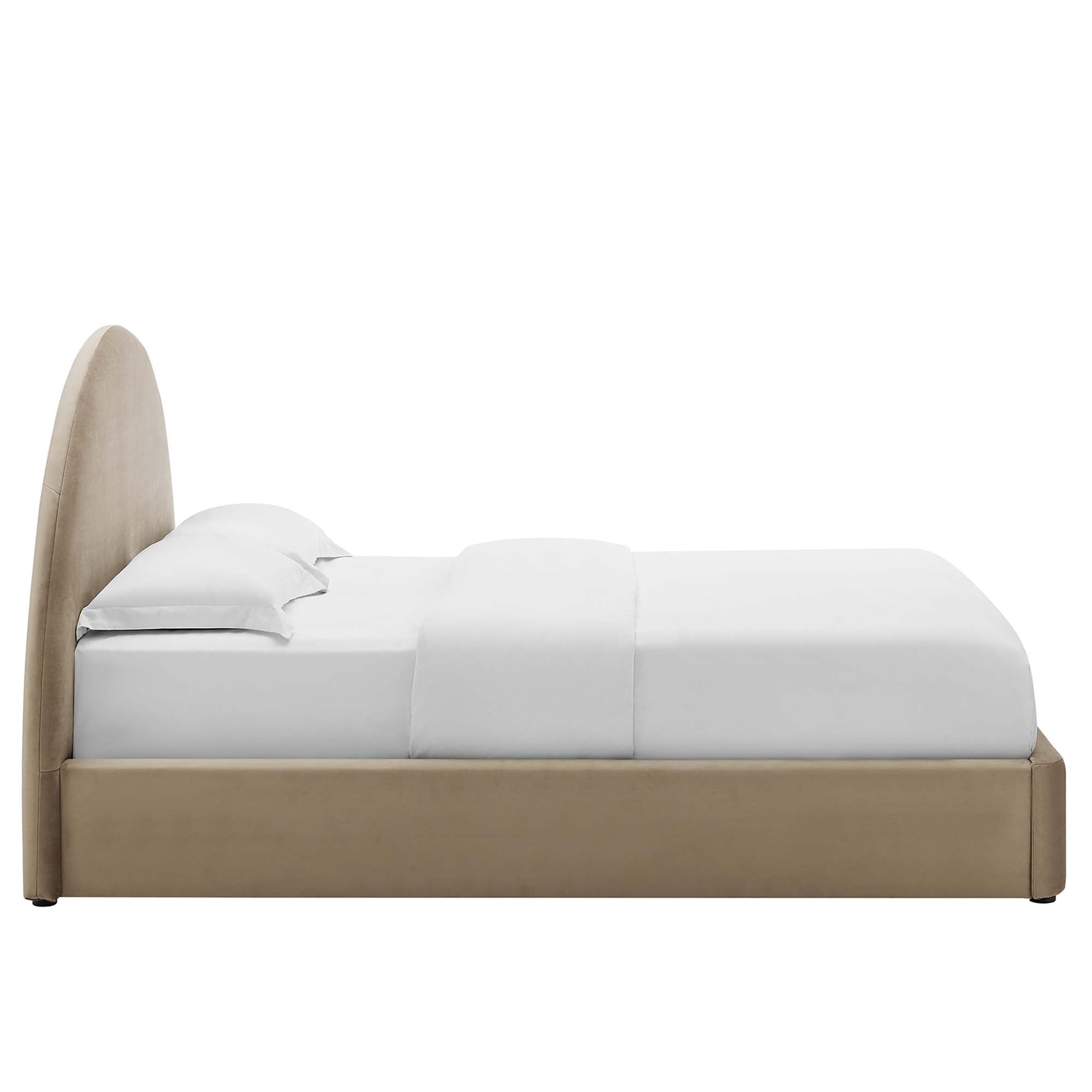 Resort Performance Velvet Arched Round Queen Platform Bed by Modway - Best Buy Furniture