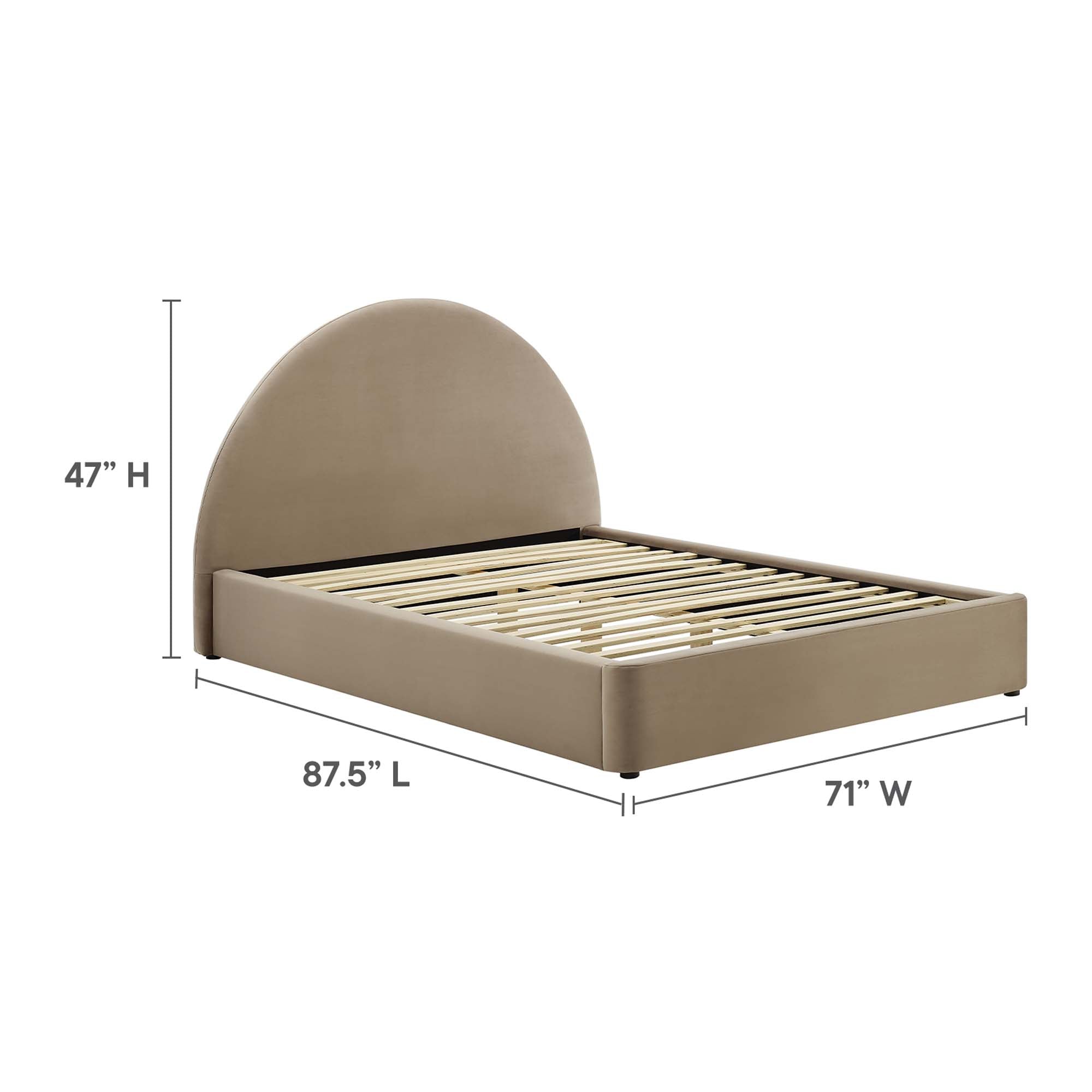 Resort Performance Velvet Arched Round Queen Platform Bed by Modway - Best Buy Furniture