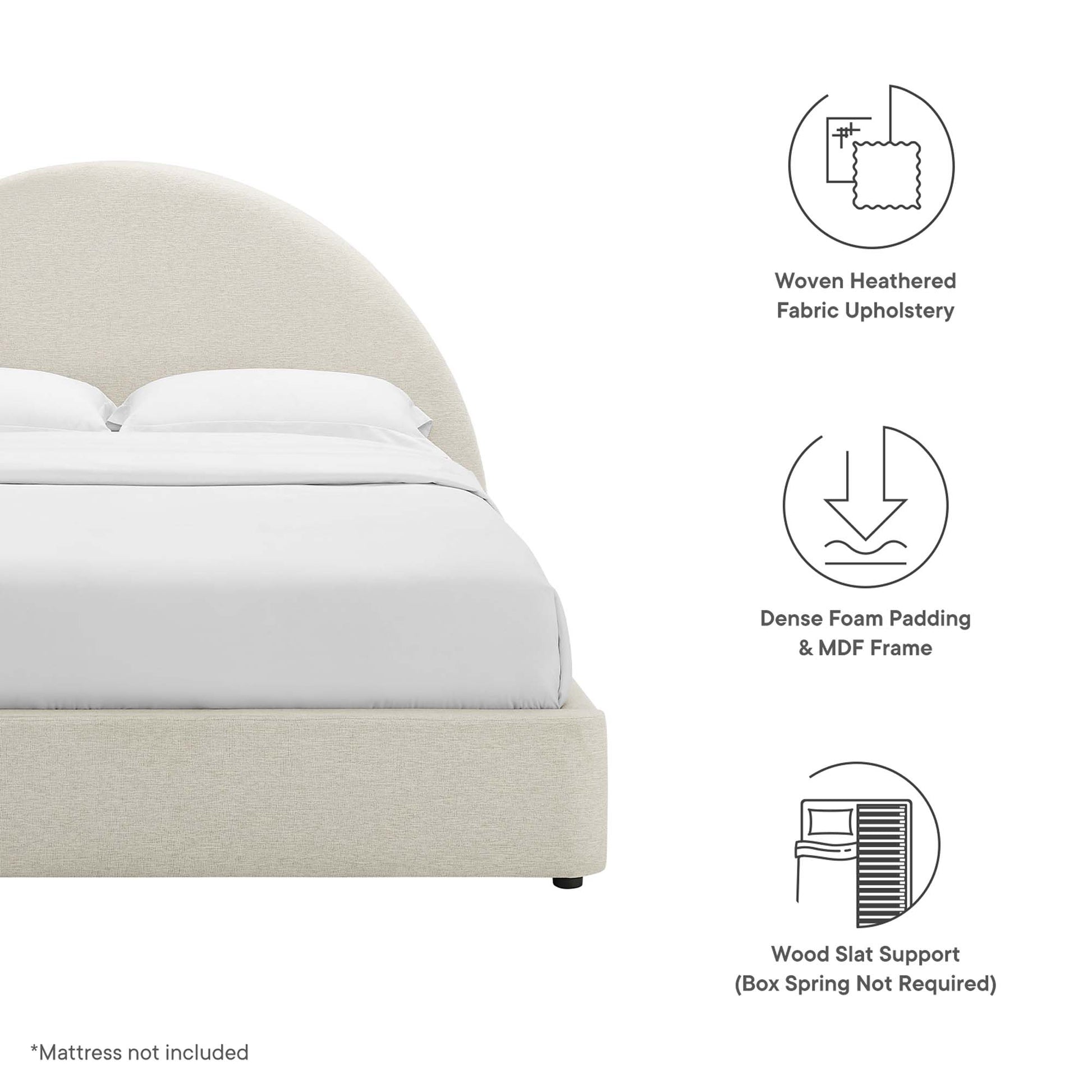 Resort Upholstered Fabric Arched Round King Platform Bed by Modway - Best Buy Furniture