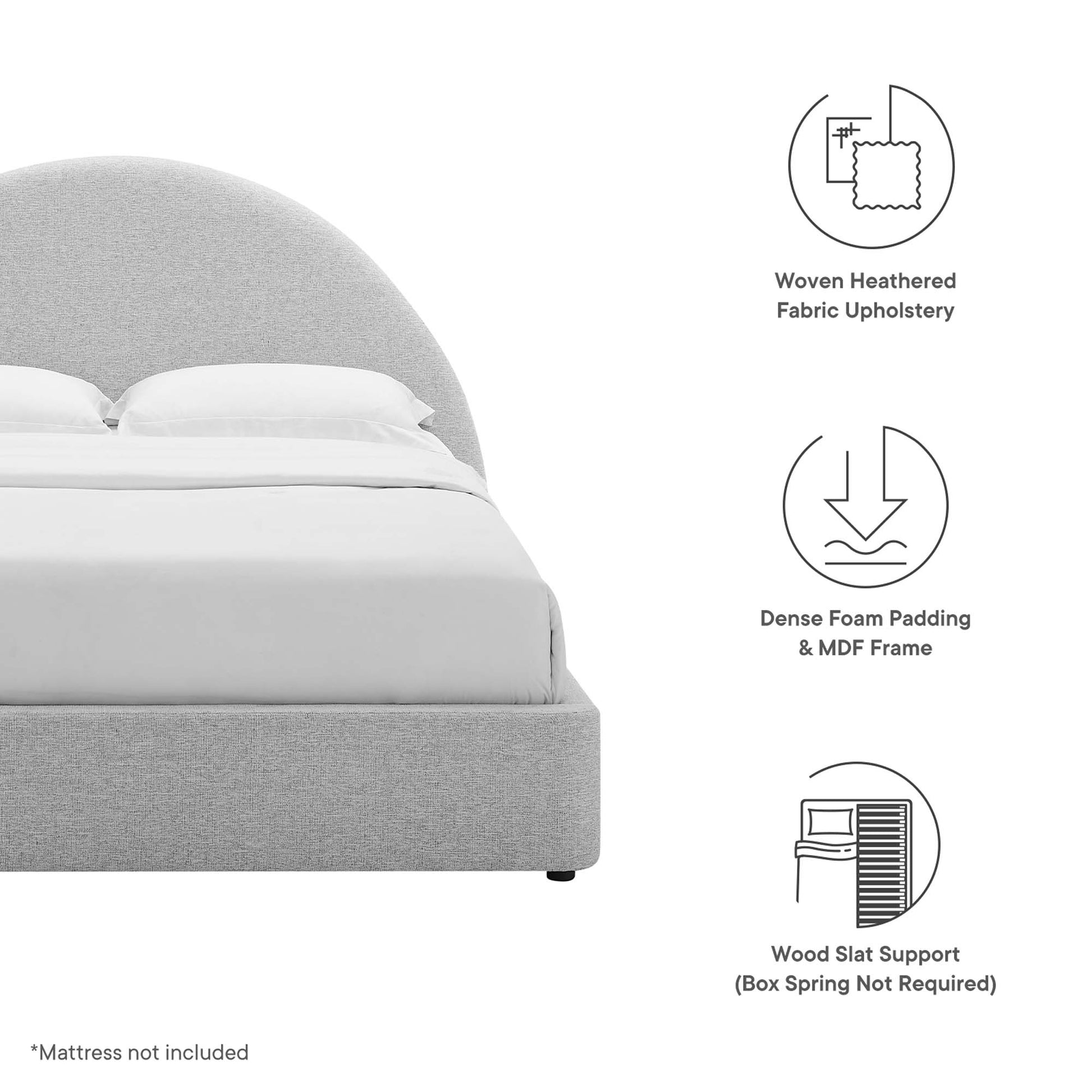Resort Upholstered Fabric Arched Round King Platform Bed by Modway - Best Buy Furniture