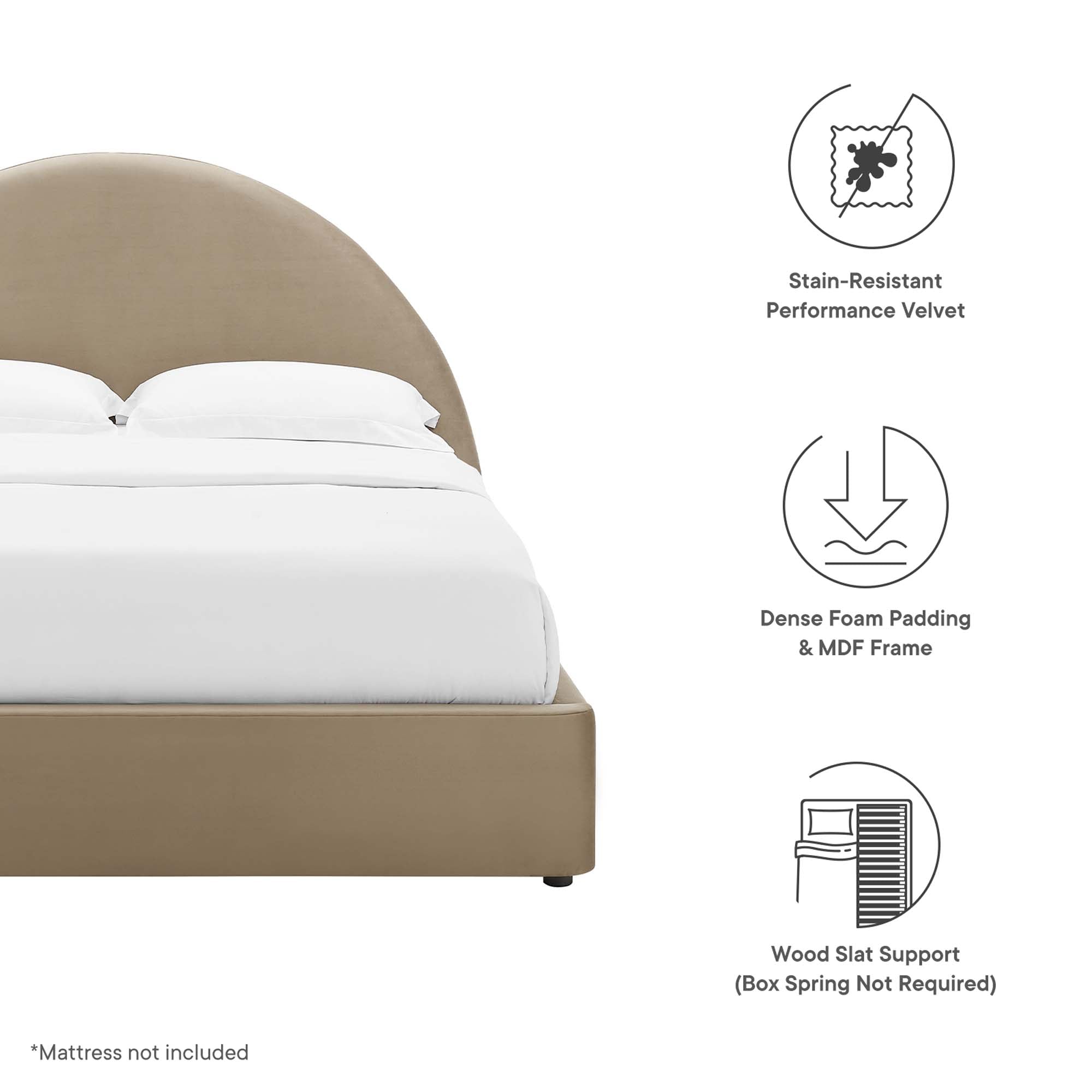 Resort Performance Velvet Arched Round King Platform Bed by Modway - Best Buy Furniture