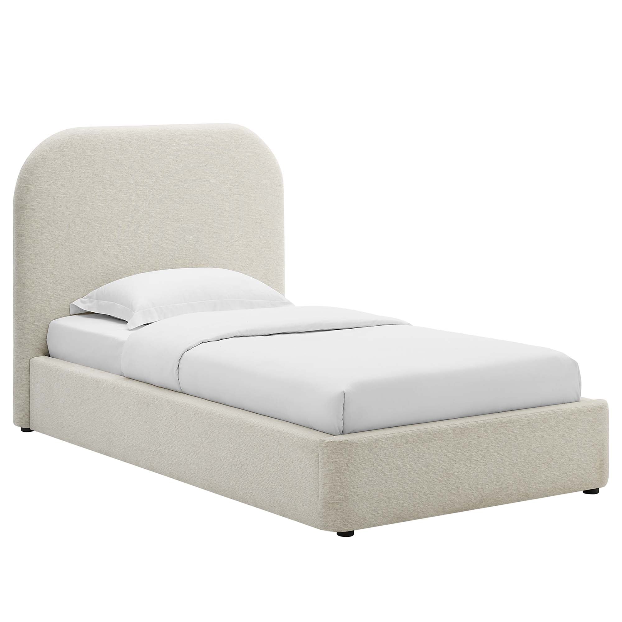 Keynote Upholstered Fabric Curved Twin Platform Bed by Modway - Best Buy Furniture