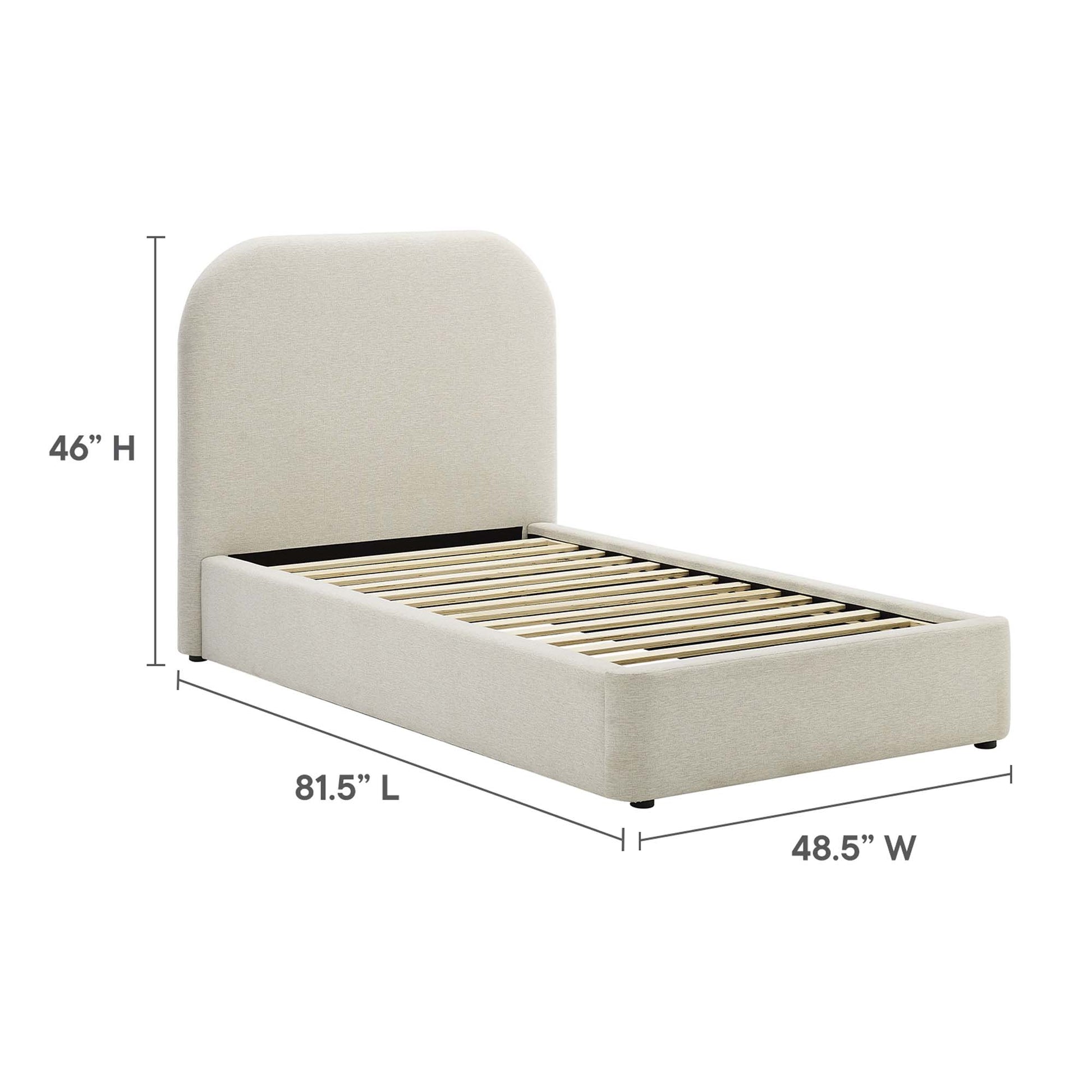 Keynote Upholstered Fabric Curved Twin Platform Bed by Modway - Best Buy Furniture