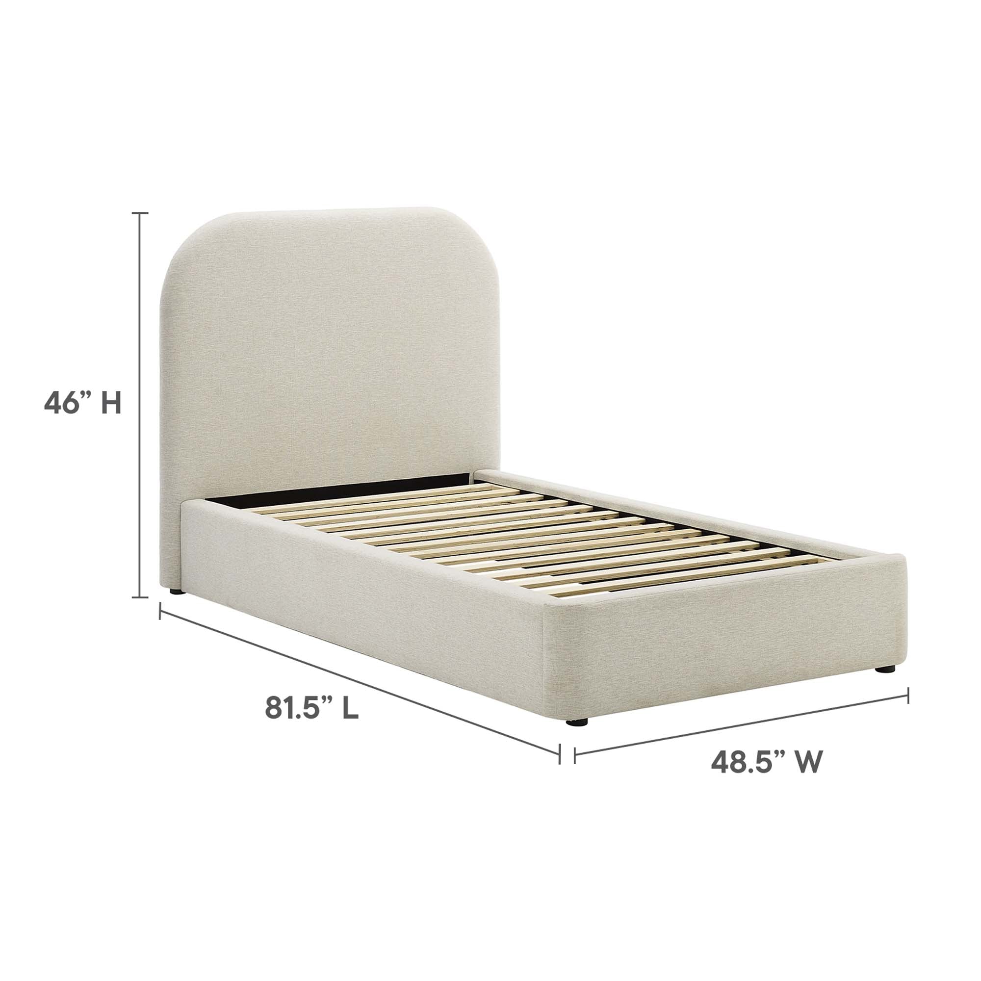 Keynote Upholstered Fabric Curved Twin Platform Bed by Modway - Best Buy Furniture