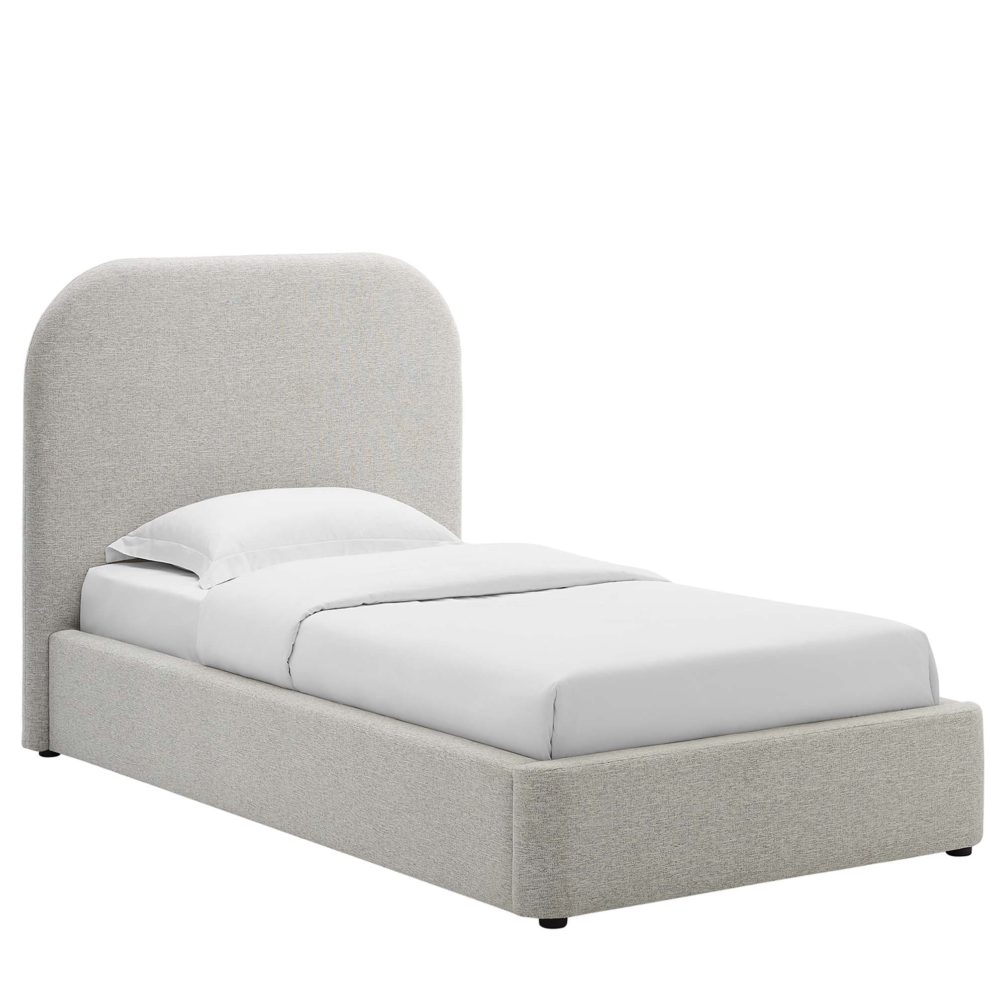 Keynote Upholstered Fabric Curved Twin Platform Bed by Modway - Best Buy Furniture