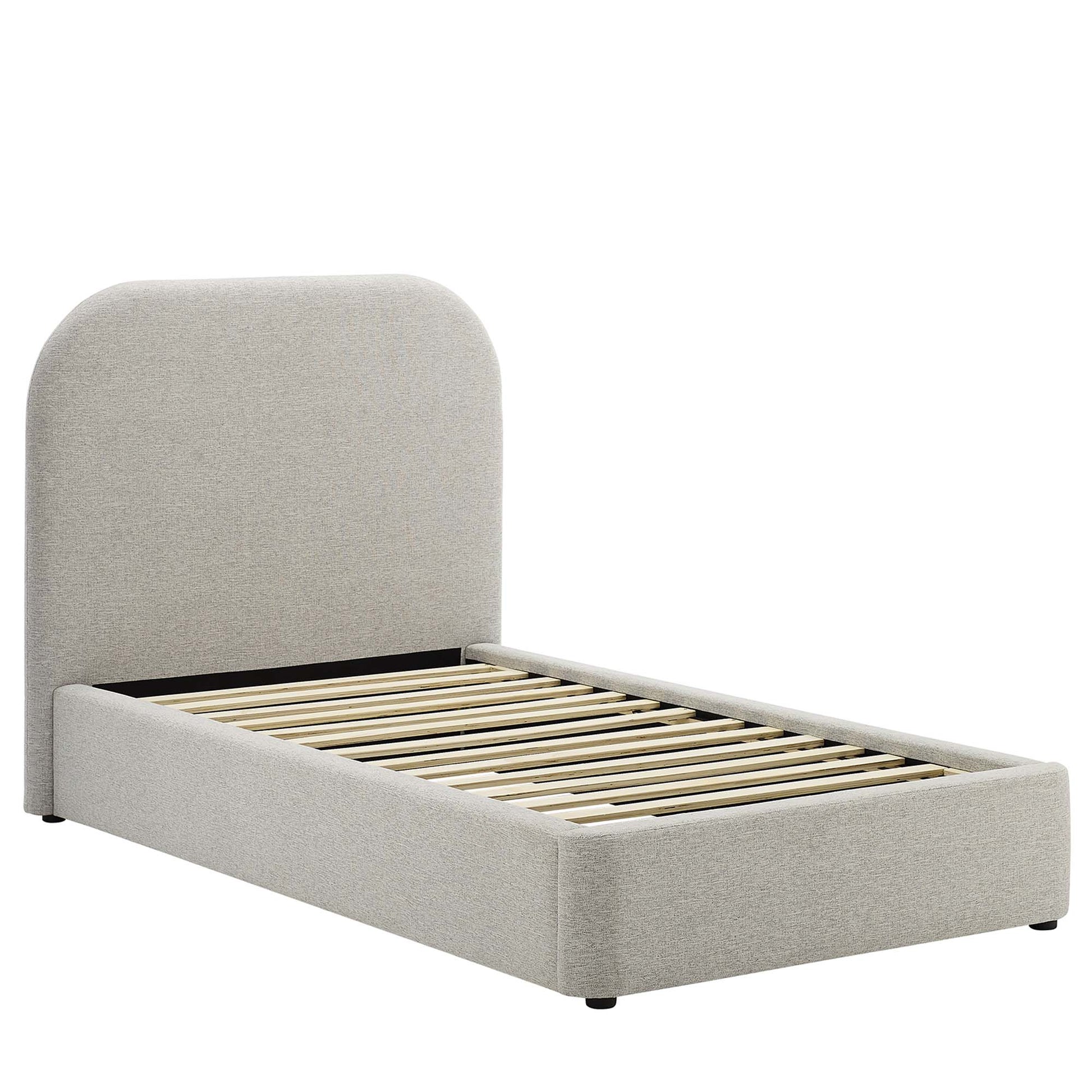Keynote Upholstered Fabric Curved Twin Platform Bed by Modway - Best Buy Furniture