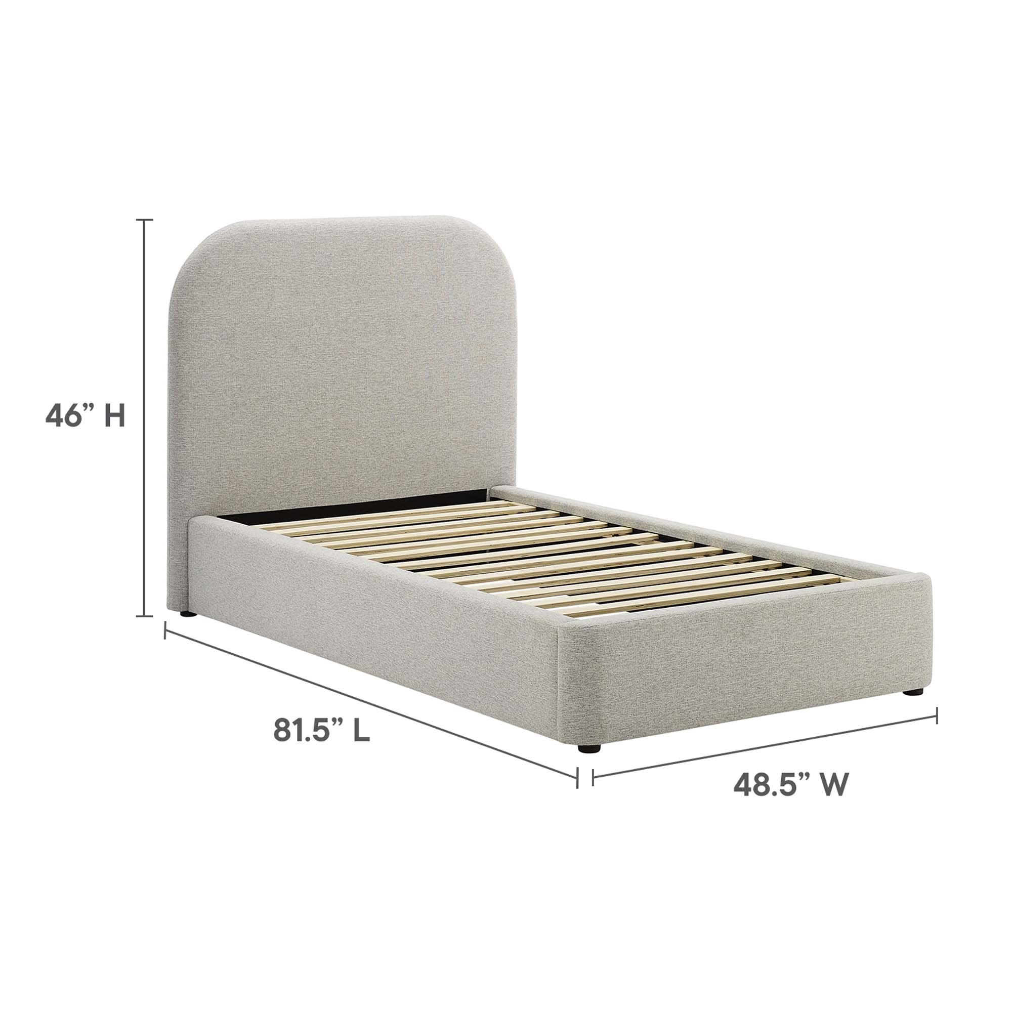 Keynote Upholstered Fabric Curved Twin Platform Bed by Modway - Best Buy Furniture