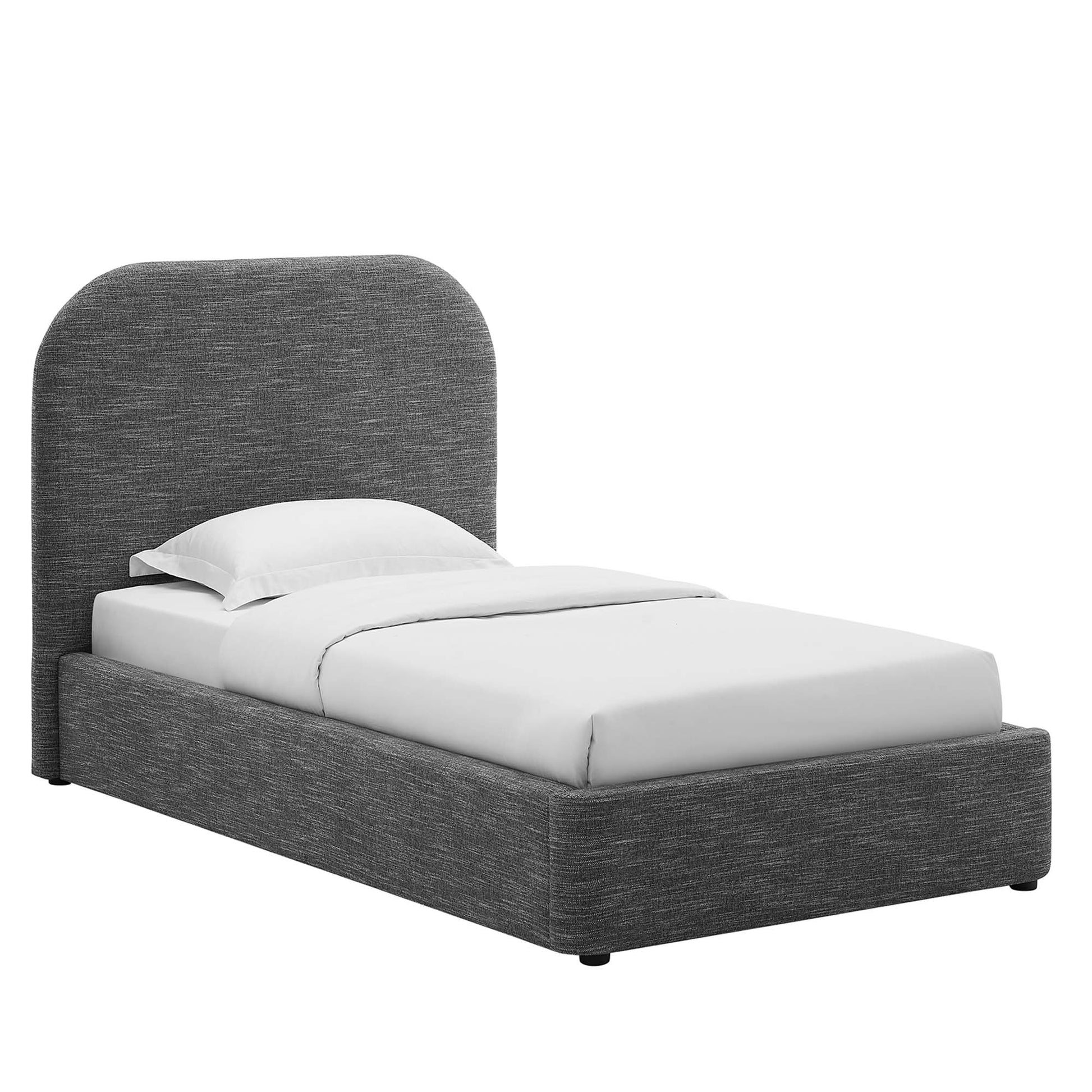 Keynote Upholstered Fabric Curved Twin Platform Bed by Modway - Best Buy Furniture