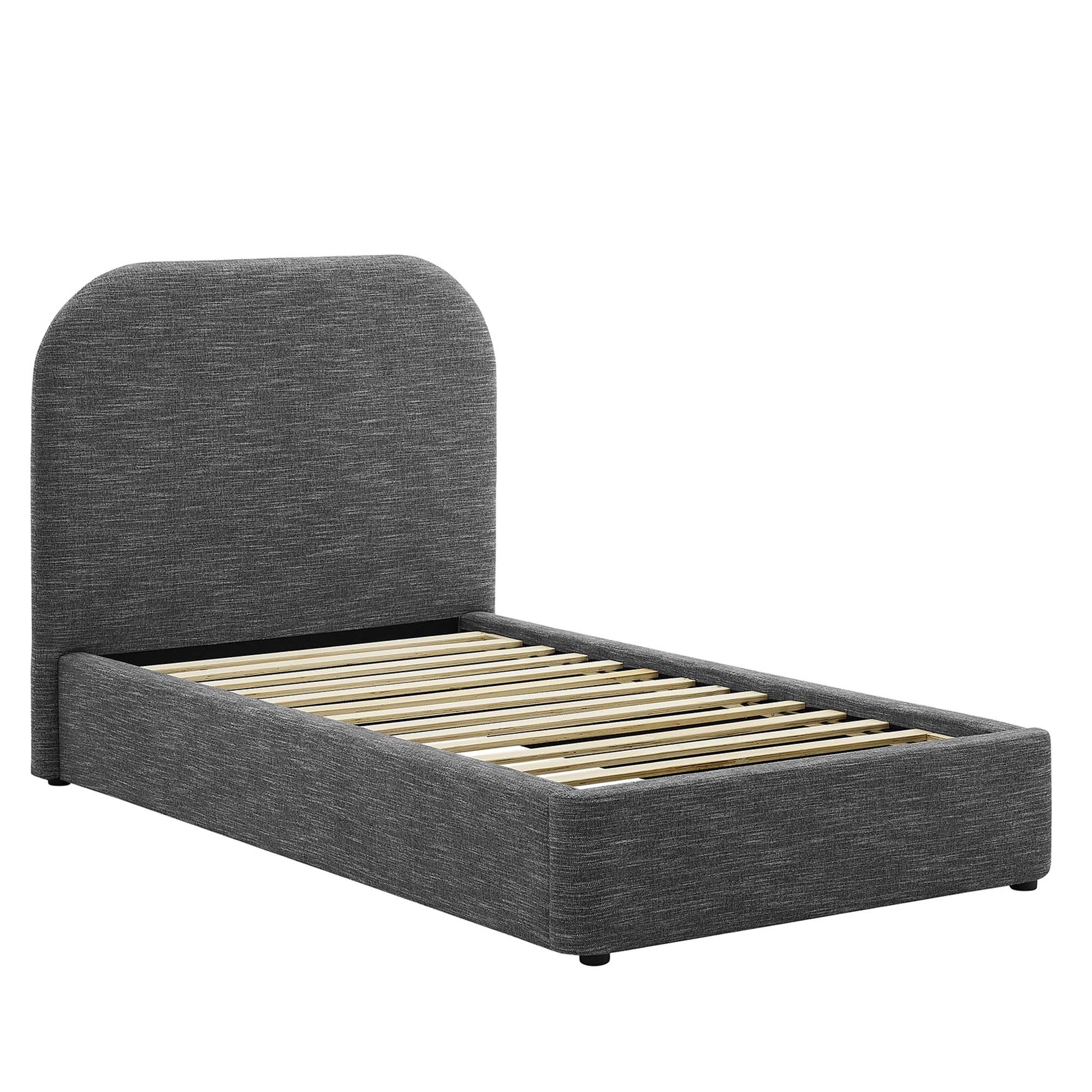 Keynote Upholstered Fabric Curved Twin Platform Bed by Modway - Best Buy Furniture
