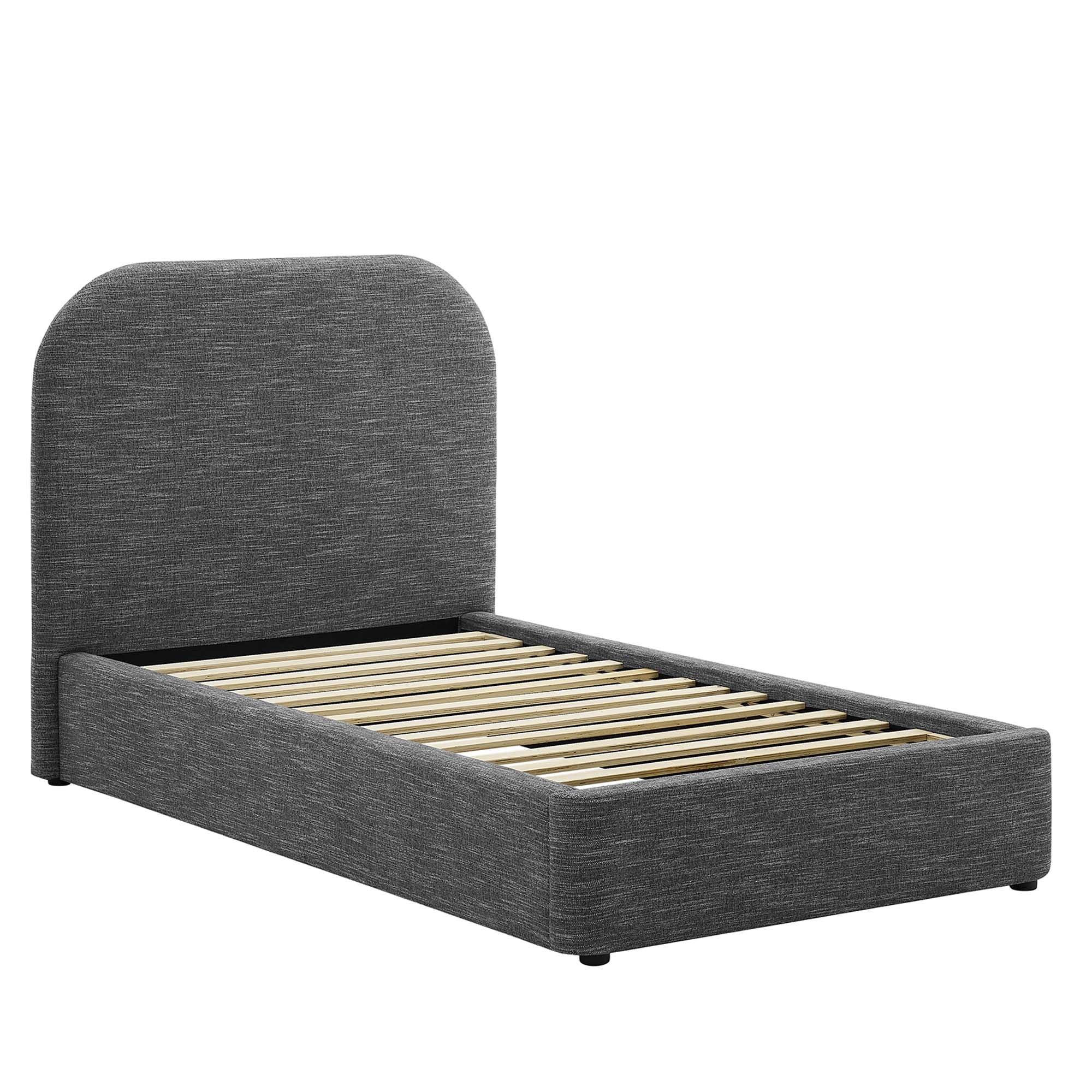 Keynote Upholstered Fabric Curved Twin Platform Bed by Modway - Best Buy Furniture