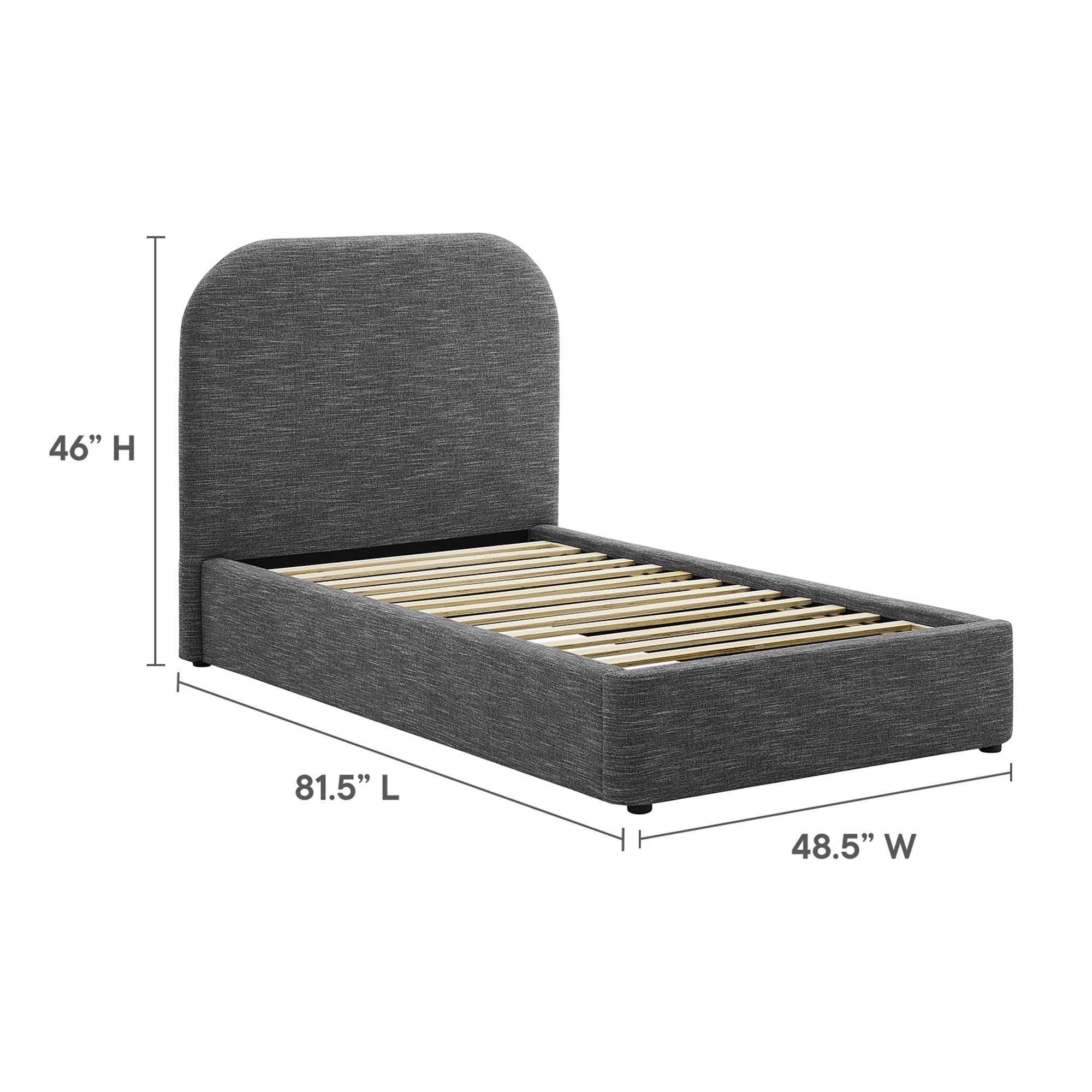 Keynote Upholstered Fabric Curved Twin Platform Bed by Modway - Best Buy Furniture