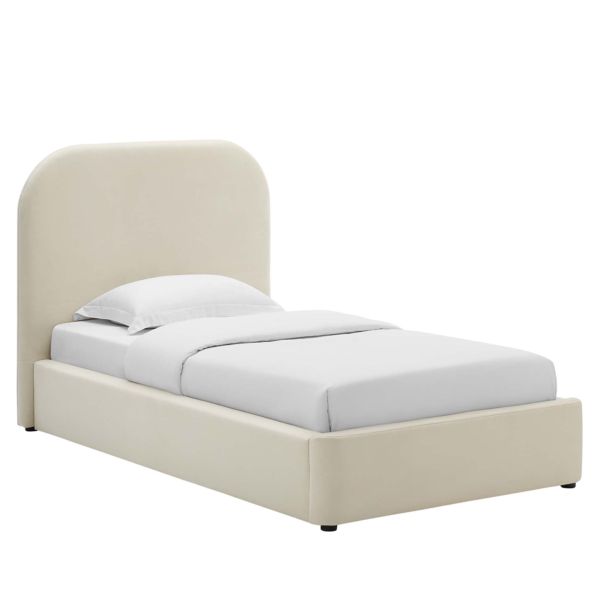 Keynote Performance Velvet Curved Twin Platform Bed by Modway - Best Buy Furniture