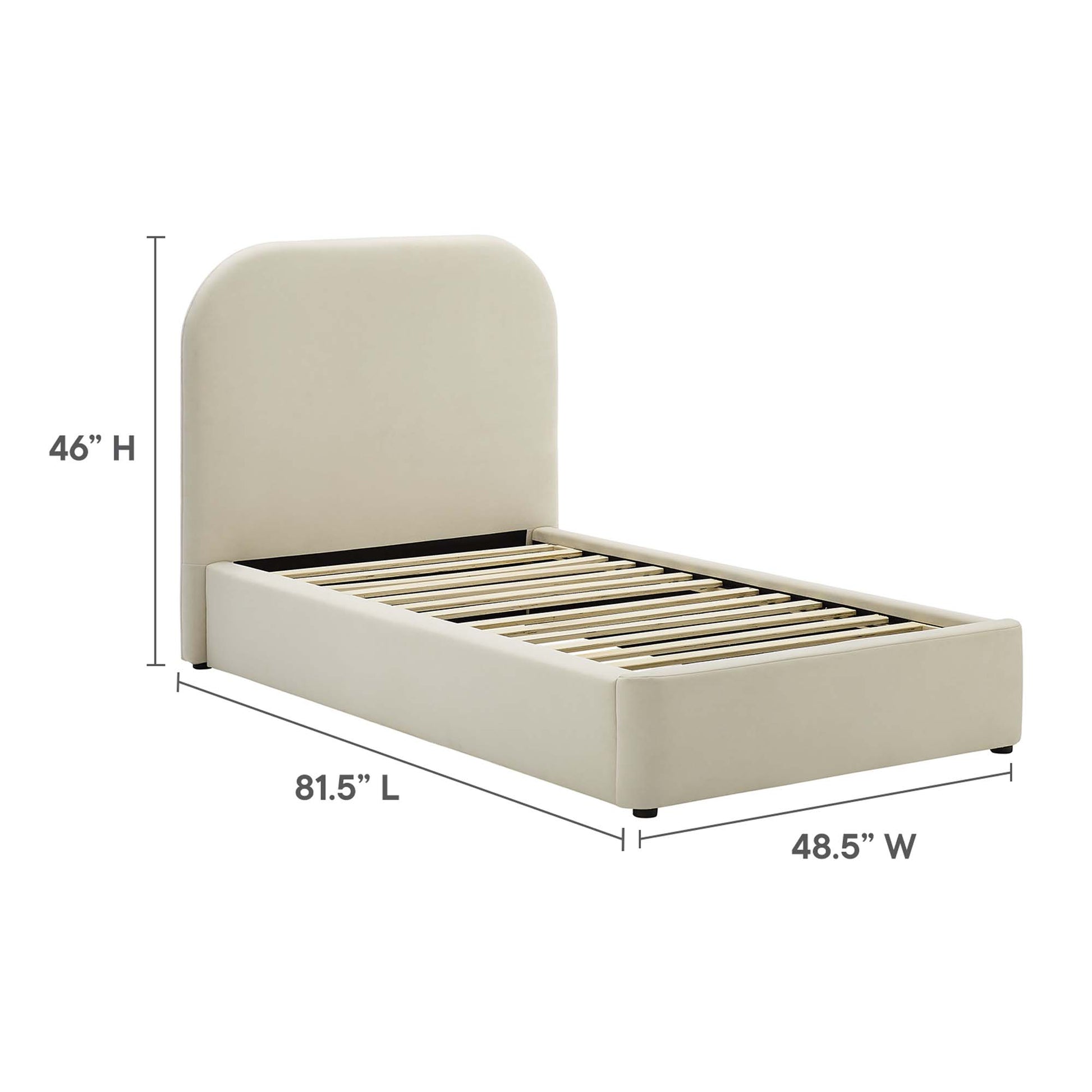 Keynote Performance Velvet Curved Twin Platform Bed by Modway - Best Buy Furniture