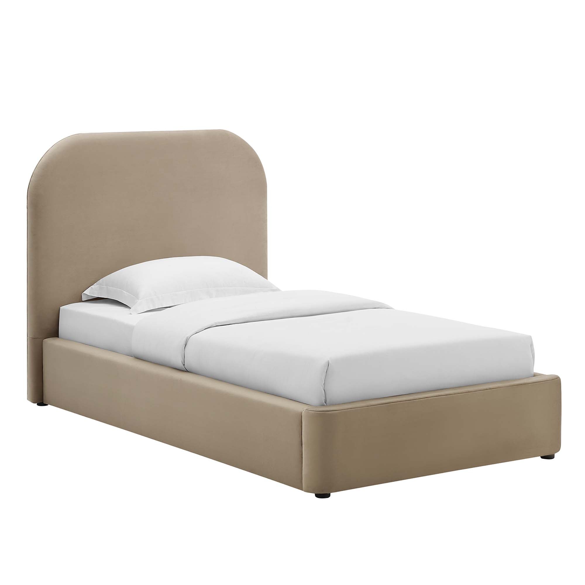 Keynote Performance Velvet Curved Twin Platform Bed by Modway - Best Buy Furniture