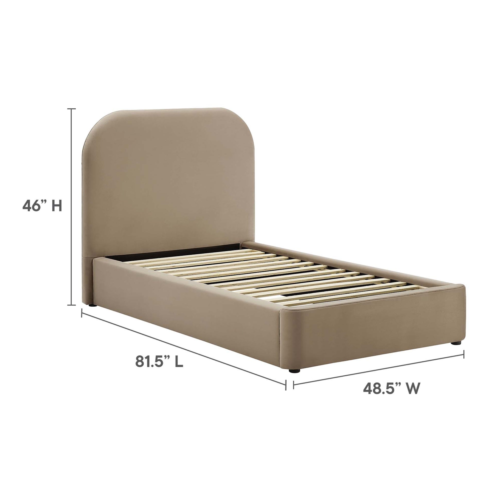 Keynote Performance Velvet Curved Twin Platform Bed by Modway - Best Buy Furniture