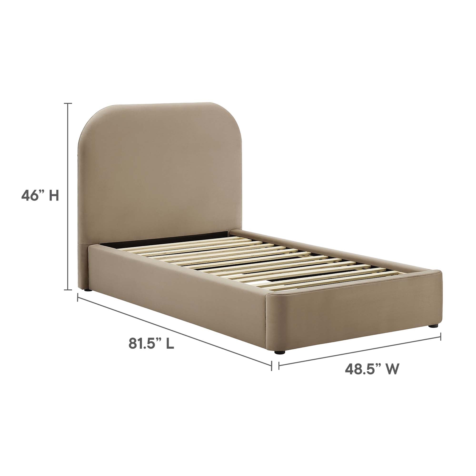 Keynote Performance Velvet Curved Twin Platform Bed by Modway - Best Buy Furniture