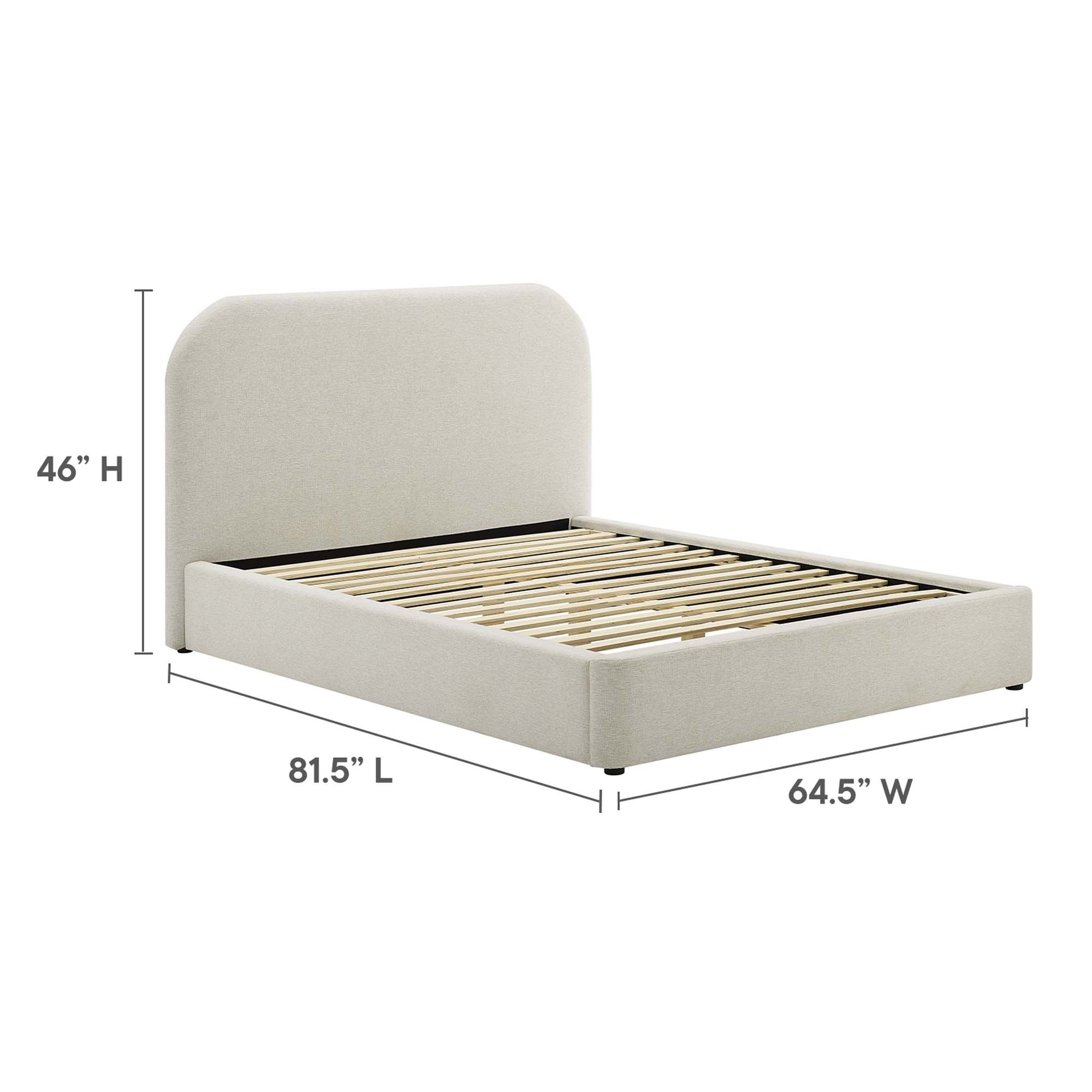 Keynote Upholstered Fabric Curved Full Platform Bed by Modway - Best Buy Furniture