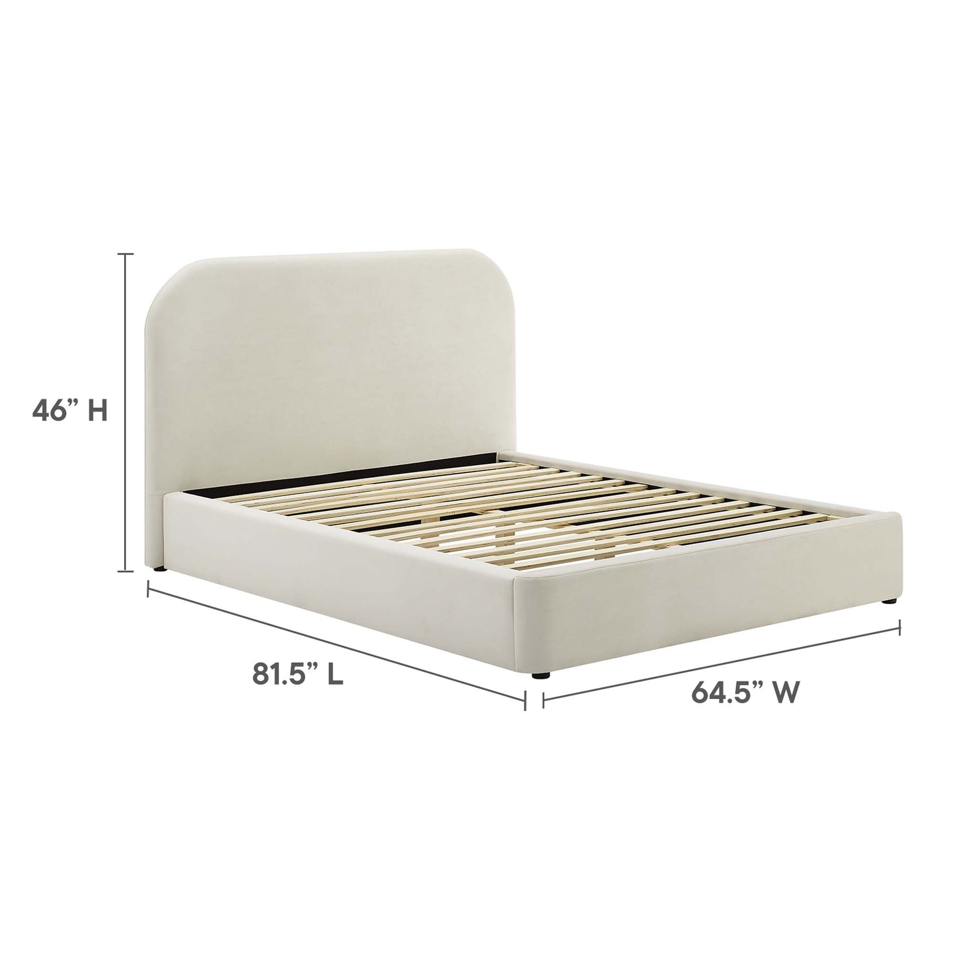 Keynote Performance Velvet Curved Full Platform Bed by Modway - Best Buy Furniture