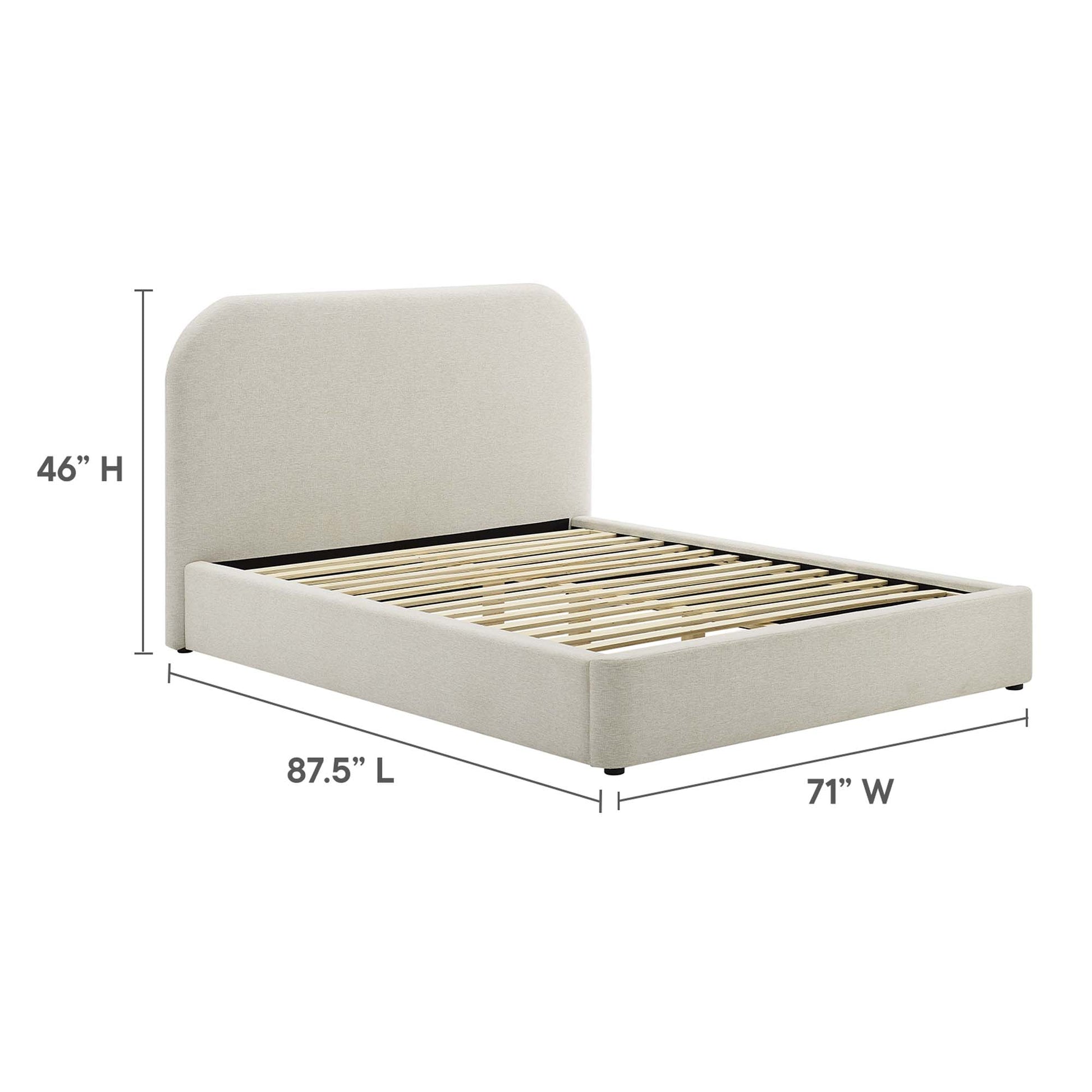Keynote Upholstered Fabric Curved Queen Platform Bed by Modway - Best Buy Furniture