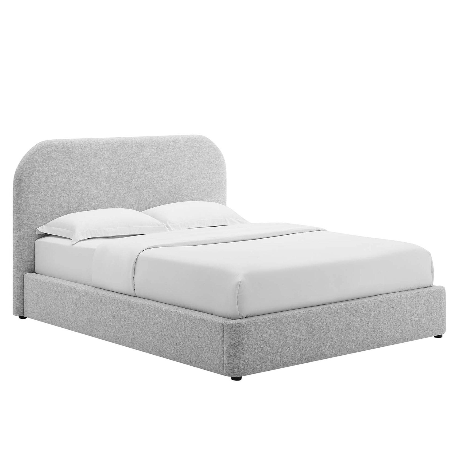 Keynote Upholstered Fabric Curved Queen Platform Bed by Modway - Best Buy Furniture