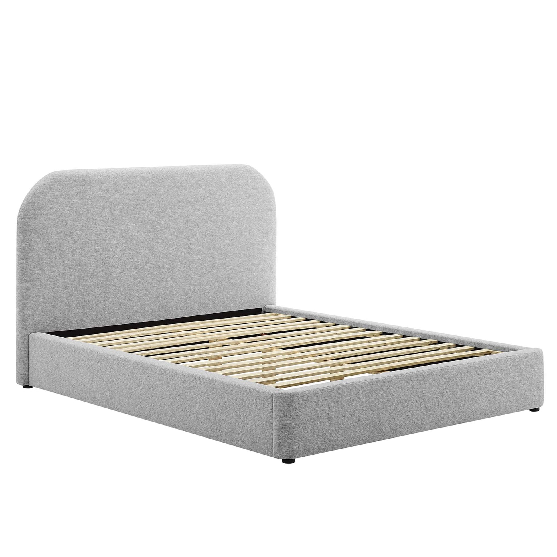 Keynote Upholstered Fabric Curved Queen Platform Bed by Modway - Best Buy Furniture