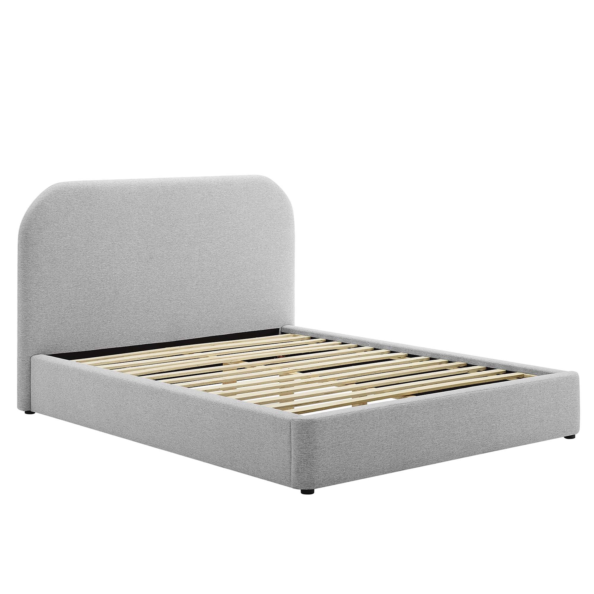 Keynote Upholstered Fabric Curved Queen Platform Bed by Modway - Best Buy Furniture