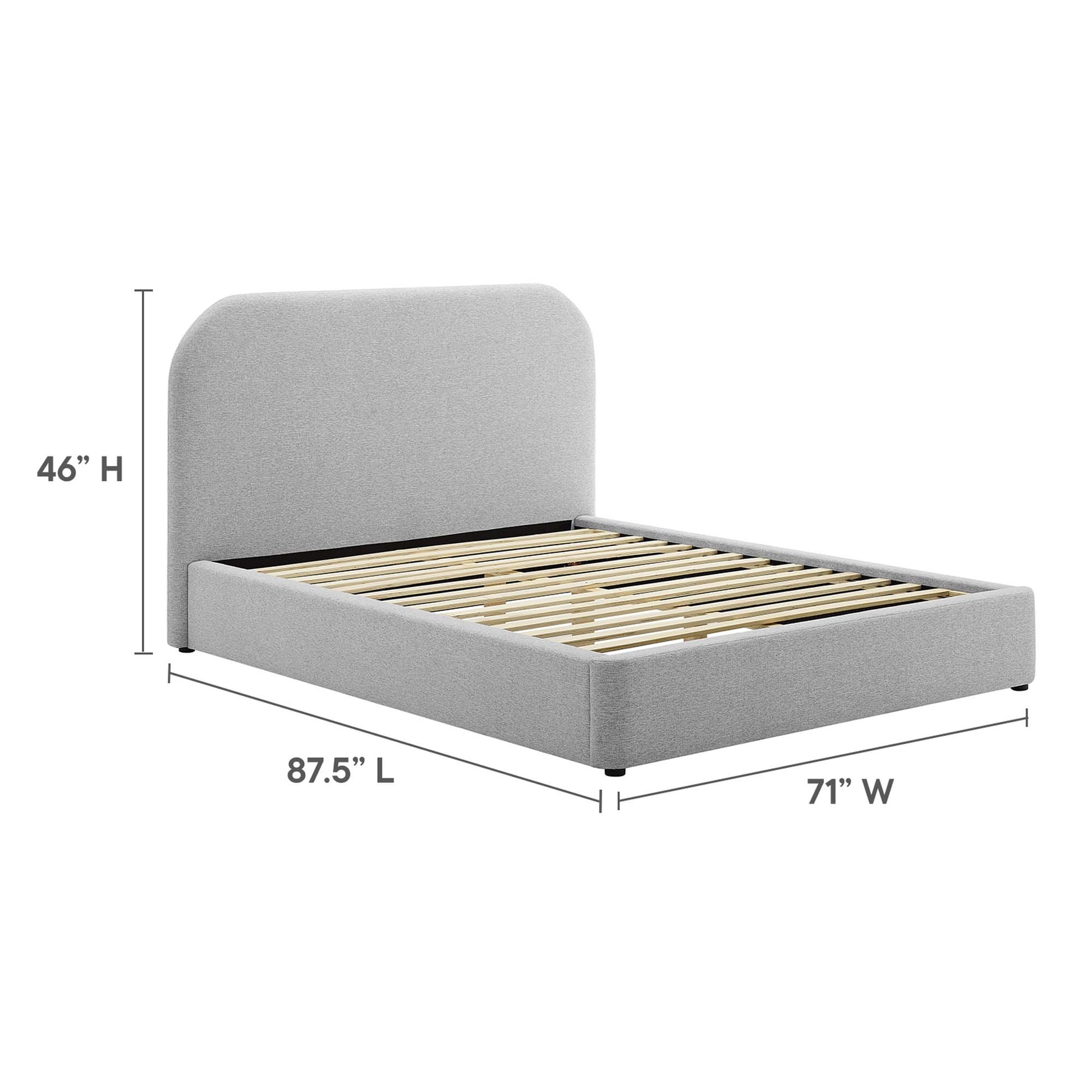 Keynote Upholstered Fabric Curved Queen Platform Bed by Modway - Best Buy Furniture