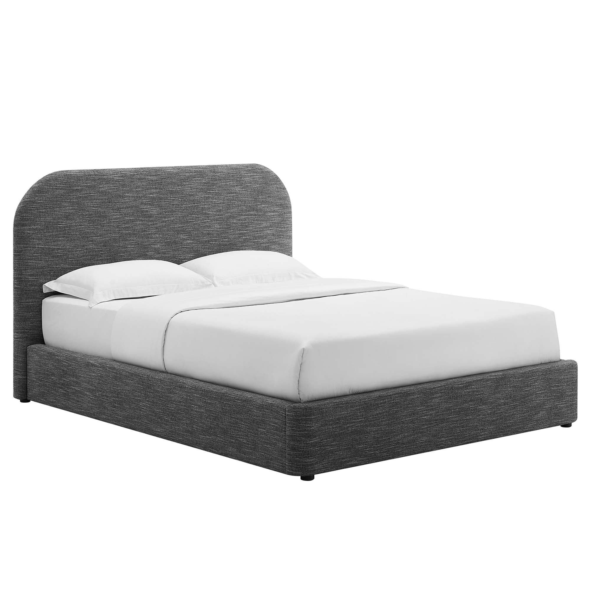 Keynote Upholstered Fabric Curved Queen Platform Bed by Modway - Best Buy Furniture