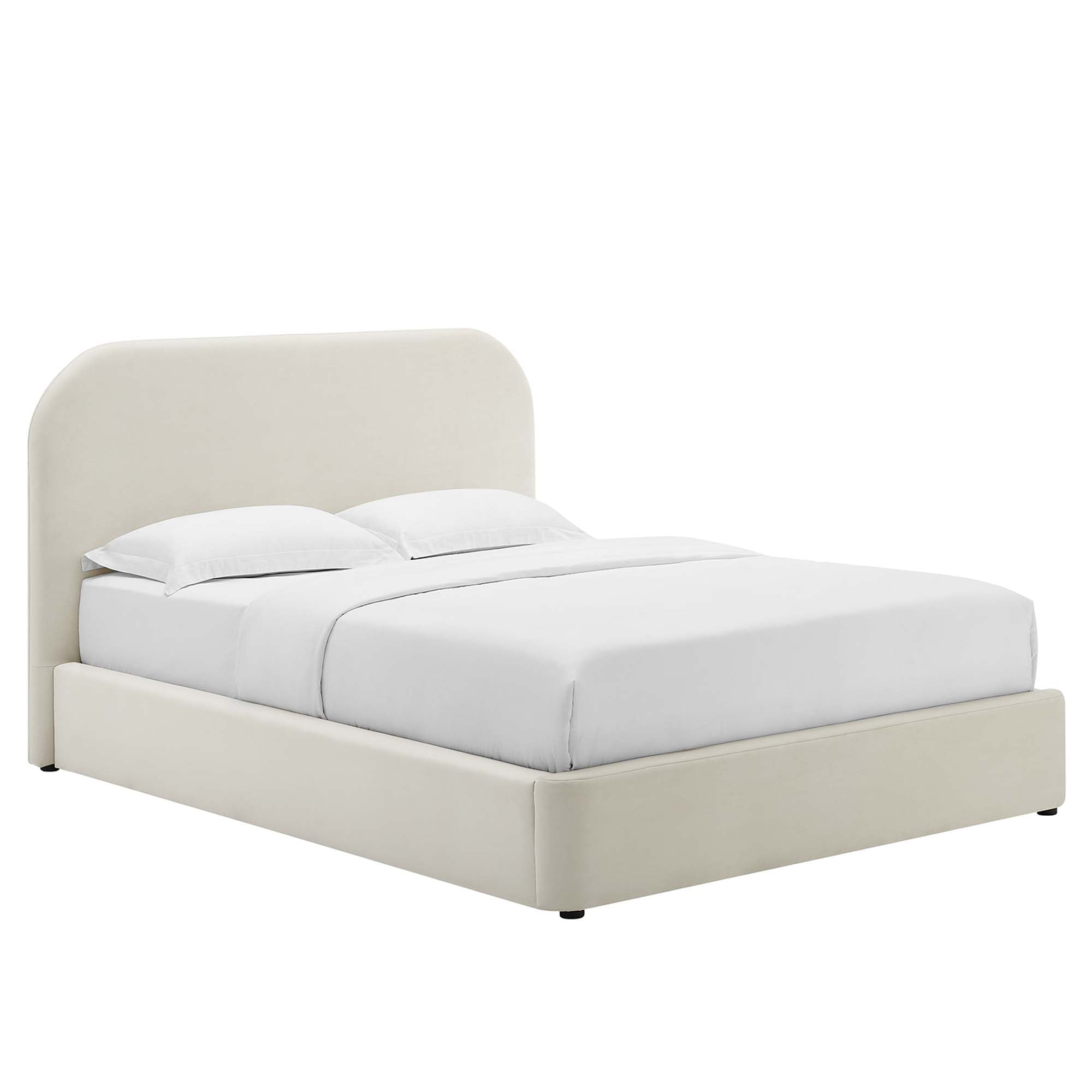 Keynote Performance Velvet Curved Queen Platform Bed by Modway - Best Buy Furniture
