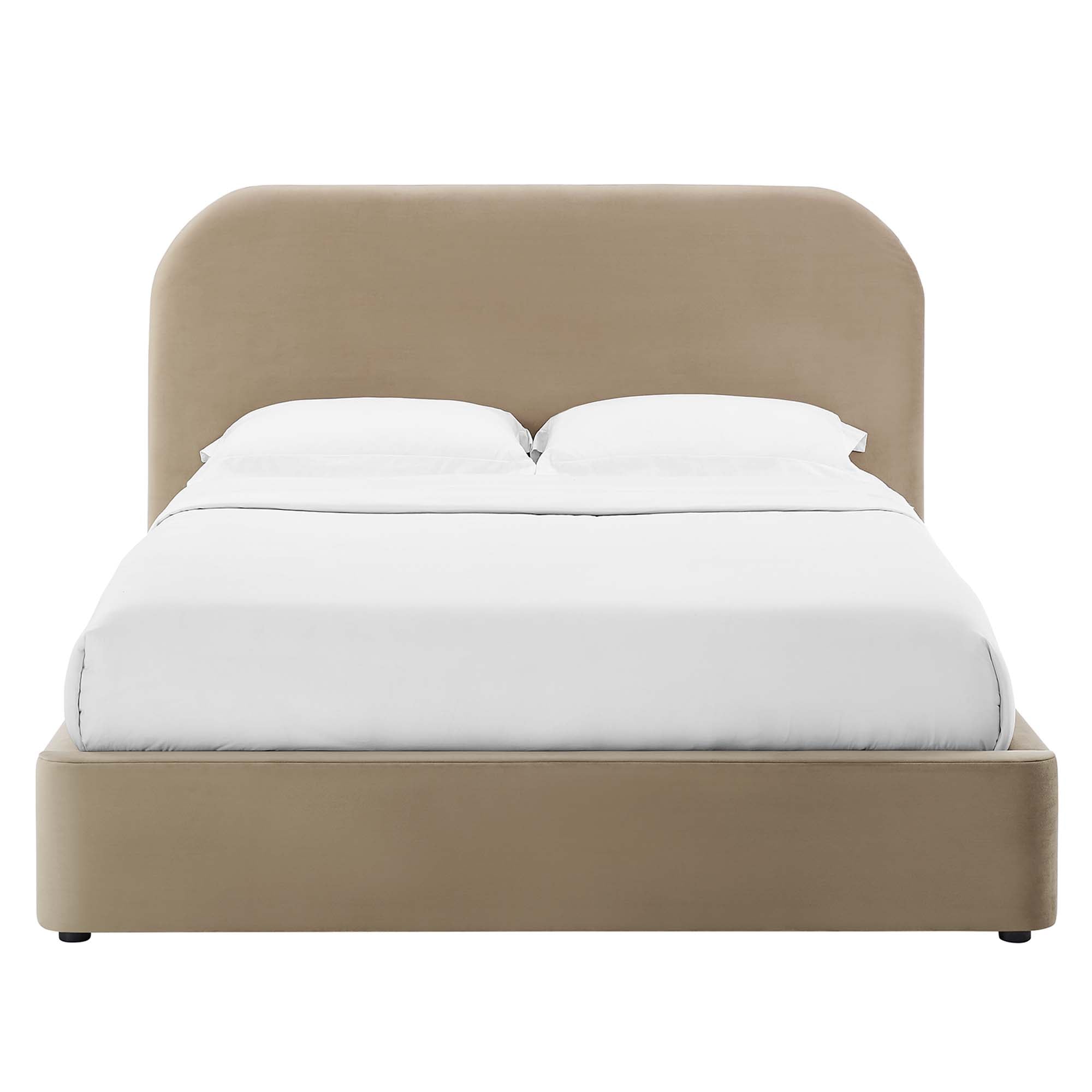 Keynote Performance Velvet Curved Queen Platform Bed by Modway - Best Buy Furniture