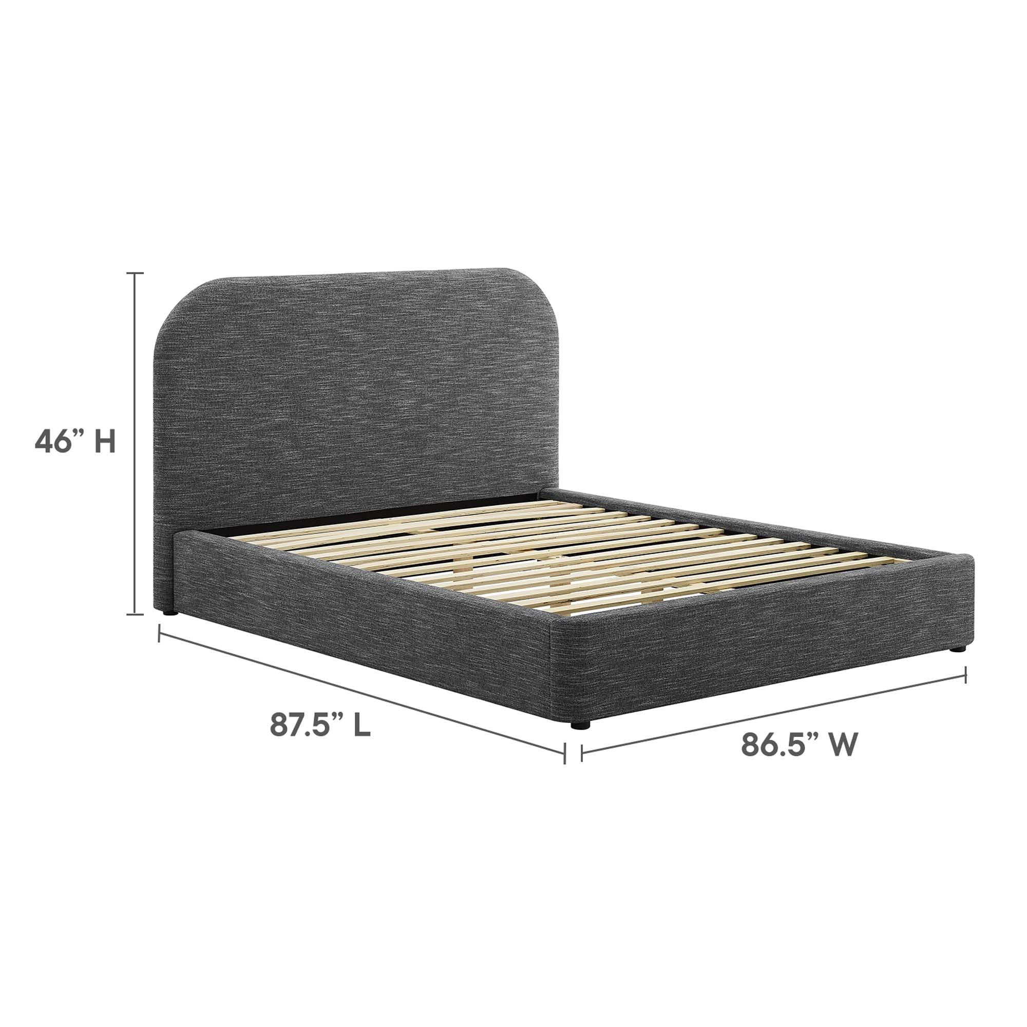 Keynote Upholstered Fabric Curved King Platform Bed by Modway - Best Buy Furniture