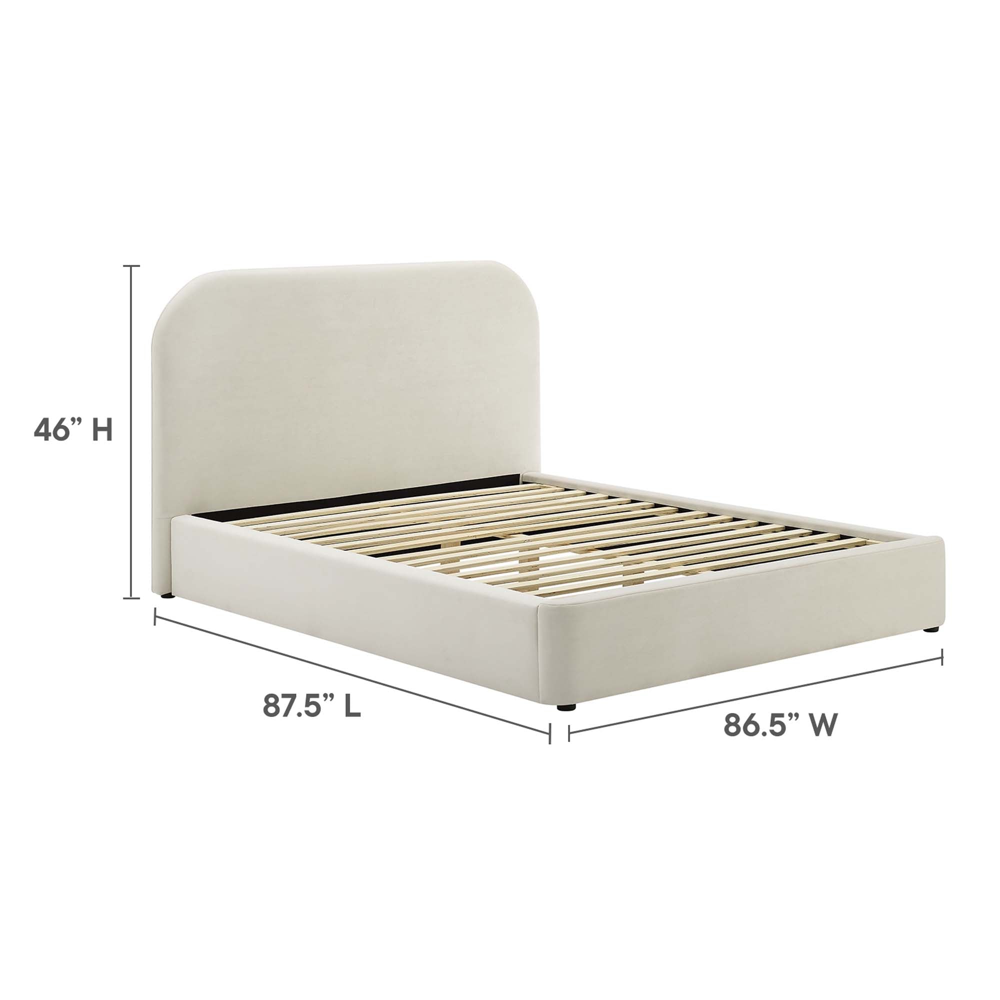Keynote Performance Velvet Curved King Platform Bed by Modway - Best Buy Furniture