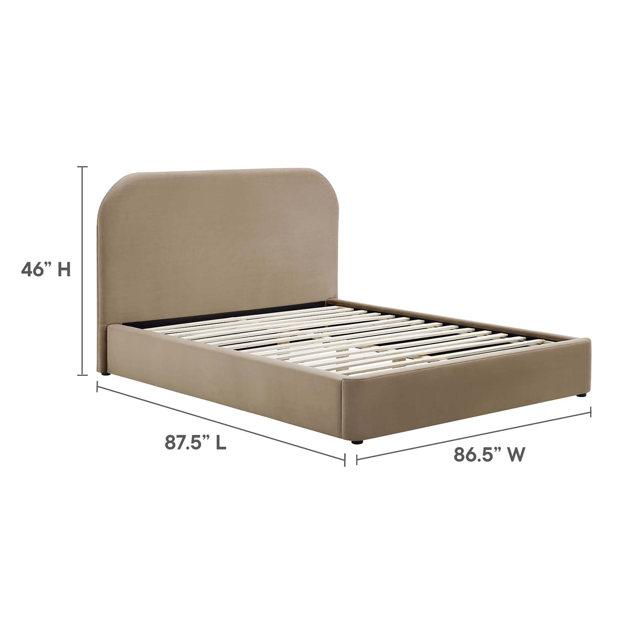 Keynote Performance Velvet Curved King Platform Bed by Modway - Best Buy Furniture