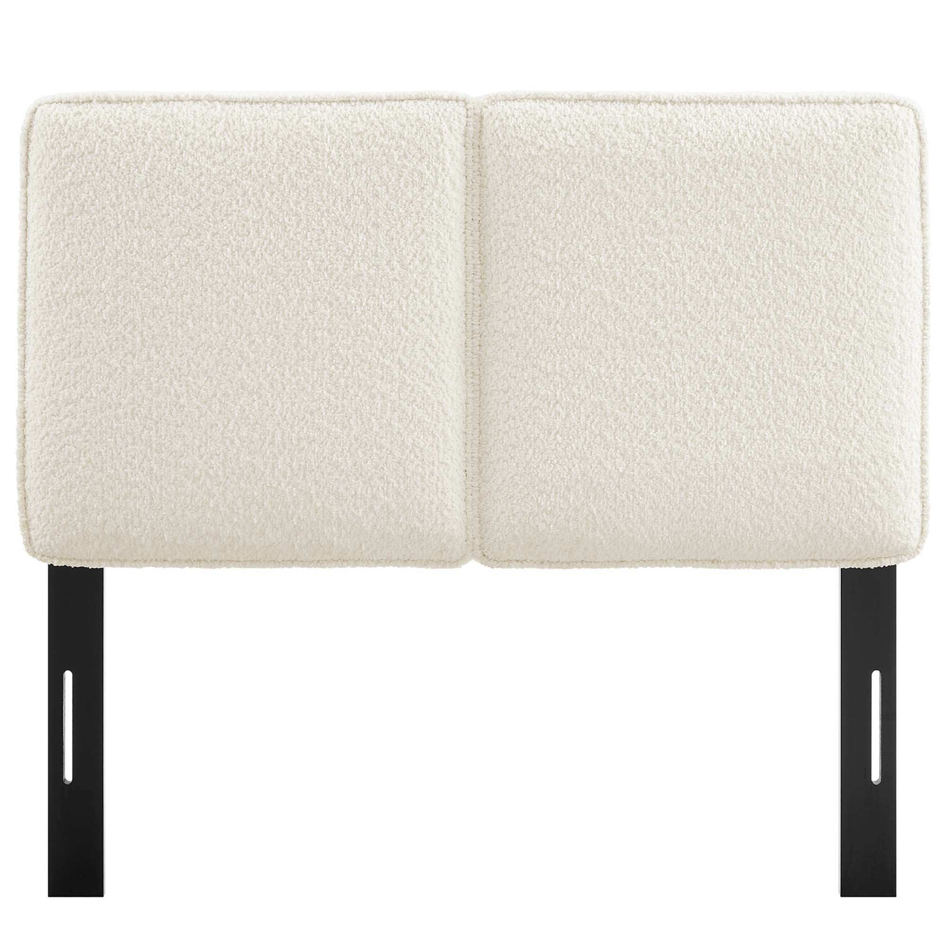 Lindee Boucle Fabric Twin Headboard in Cream Twin - Best Buy Furniture