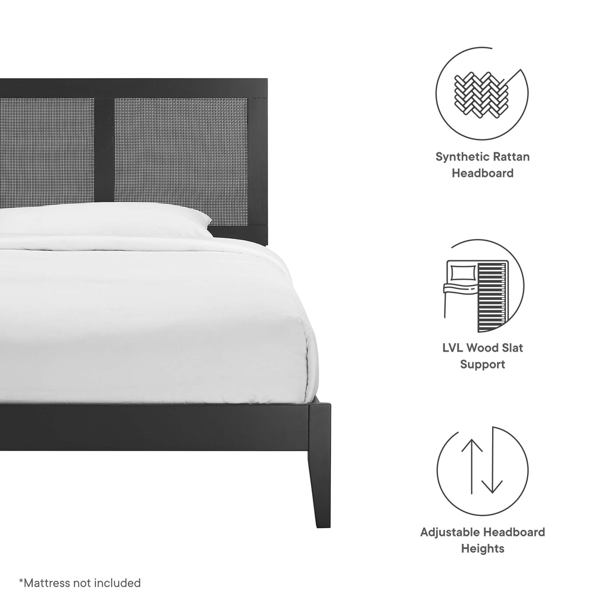 Sirocco Rattan and Wood Twin Platform Bed by Modway - Best Buy Furniture